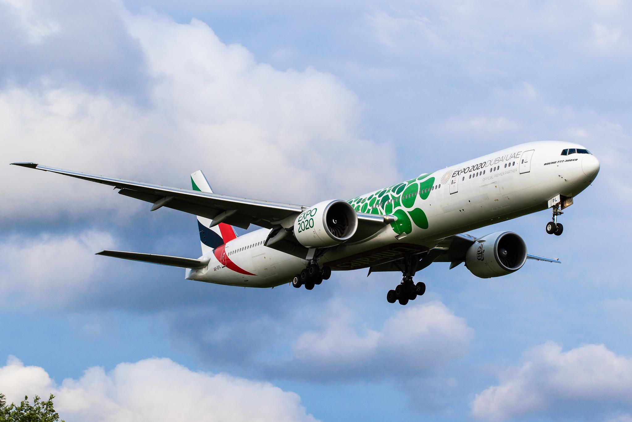 Hamburg Airport: Emirates (EK / UAE) |  Livery: Expo 2020 - Sustainability Livery |  Boeing 777-31H(ER) B77W | A6-EPL | MSN 42331