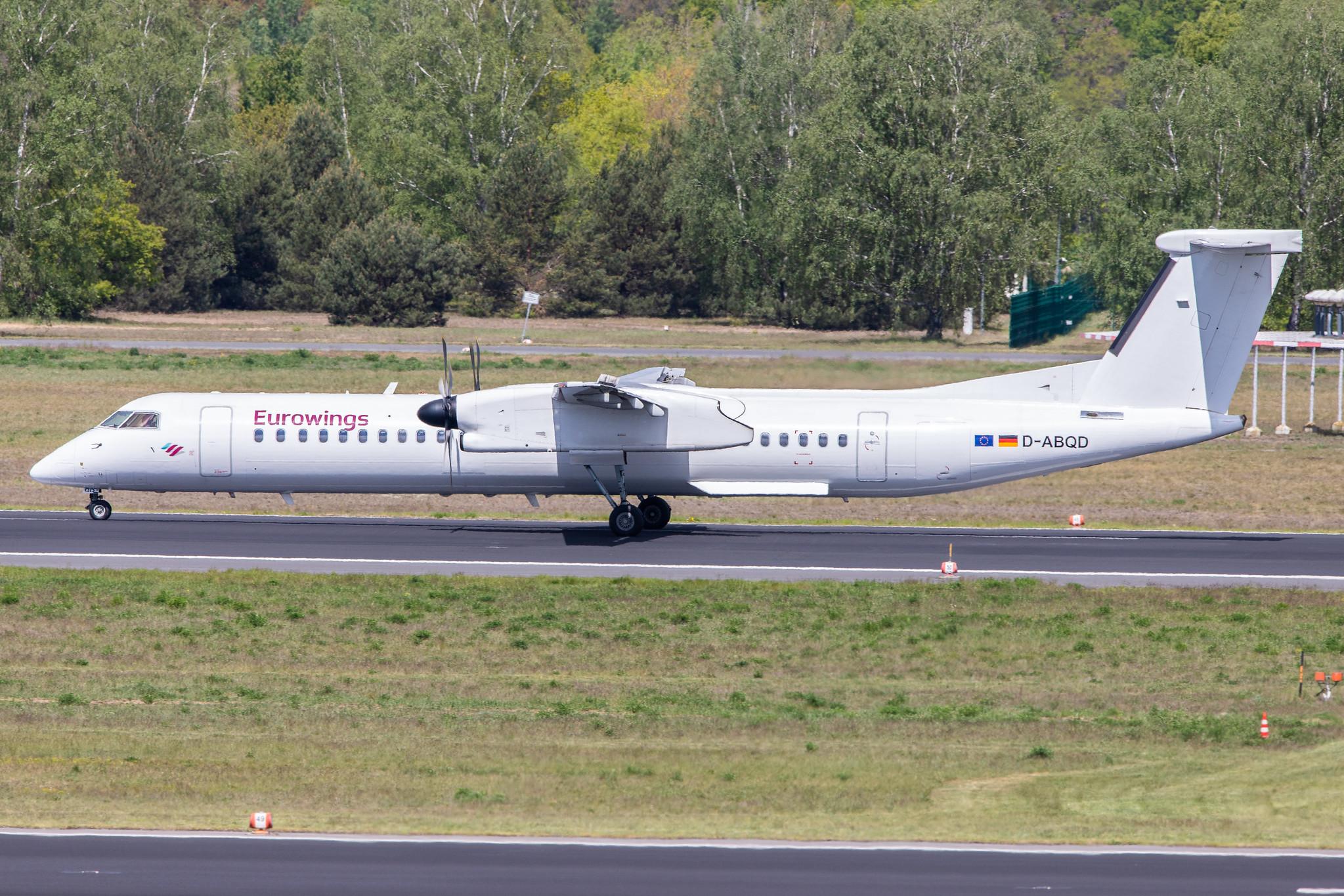 Flughafen Berlin Tegel (TXL): Eurowings (EW / EWG) | Operator: Luftfahrtgesellschaft Walter |  De Havilland Canada Dash 8-400 DH8D | D-ABQD | MSN 4234