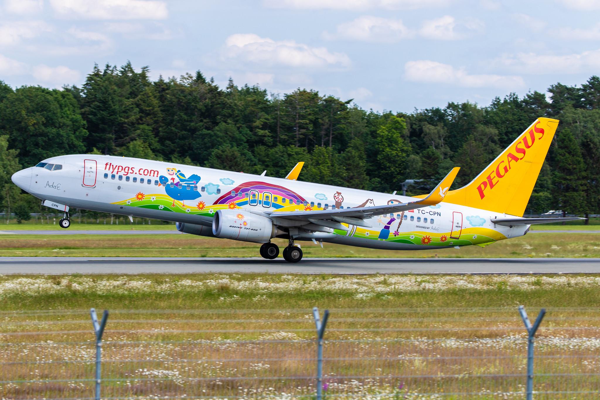 Hamburg Airport: Pegasus (PC / PGT) |  Livery: Ada E. Livery | Operator: Pegasus Airlines |  Boeing 737-82R B738 | TC-CPN | MSN 40013