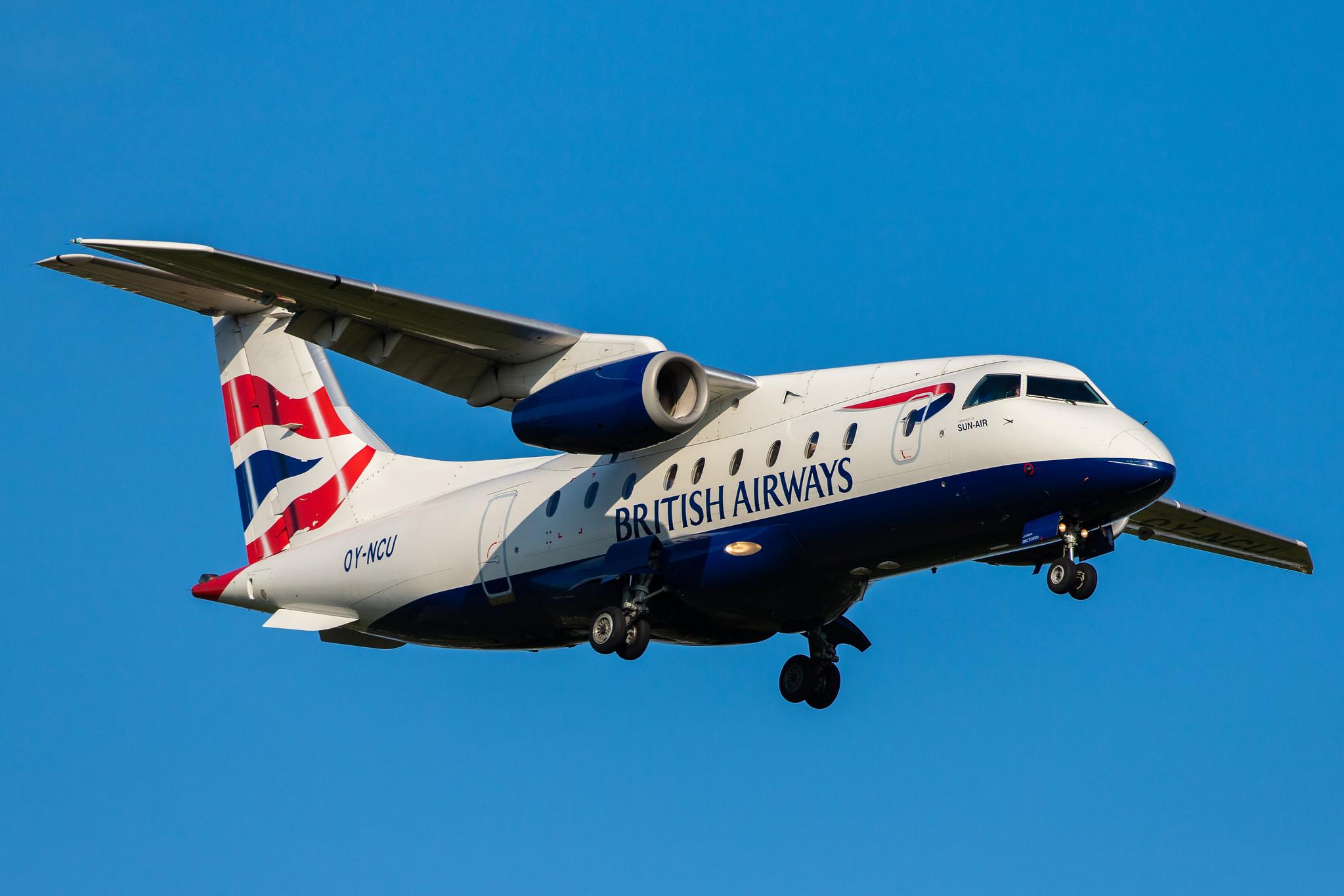 Hamburg Airport (HAM/EDDH): British Airways (BA / BAW) | Operator: Sun-Air |  Dornier Do-328JET-300 J328 | OY-NCU | MSN 3122