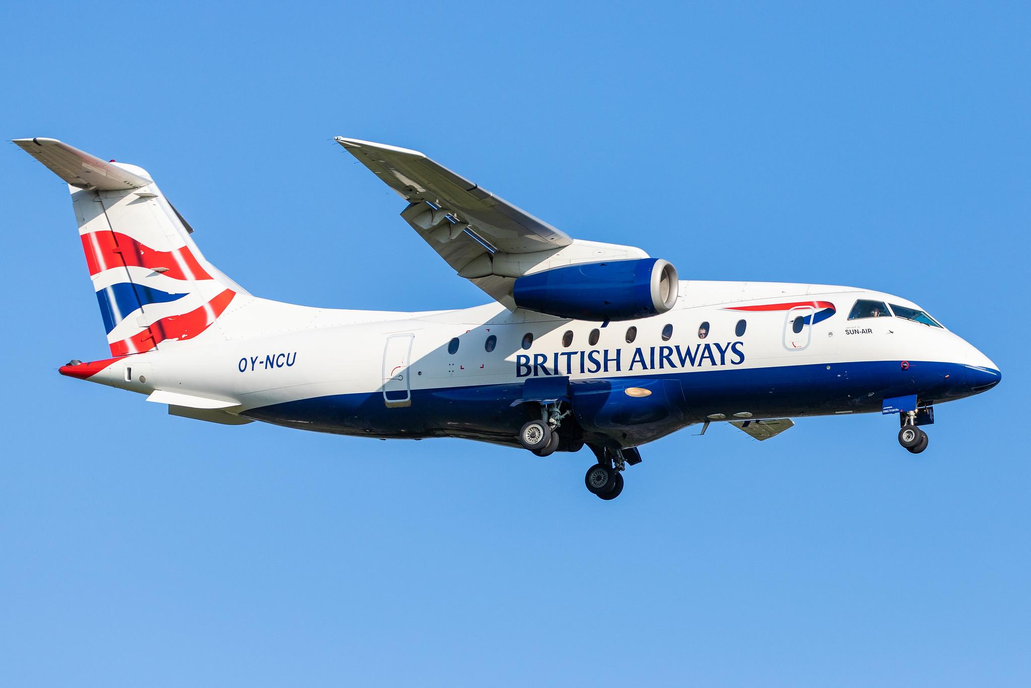 Hamburg Airport (HAM/EDDH): British Airways (BA / BAW) | Operator: Sun-Air |  Dornier Do-328JET-300 J328 | OY-NCU | MSN 3122