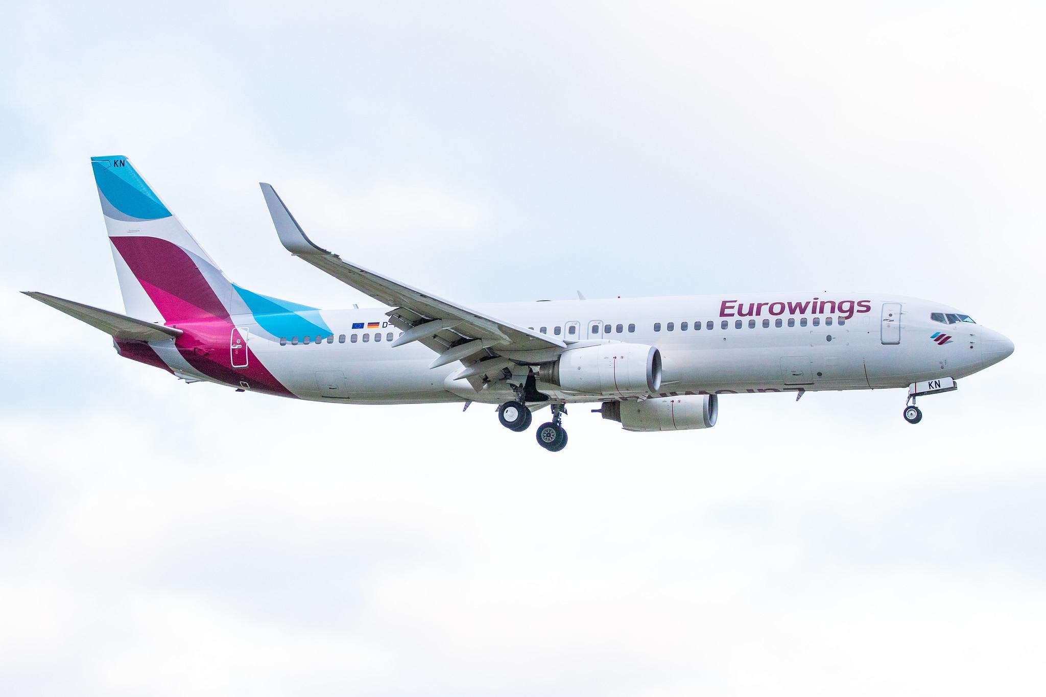 Hamburg Airport (HAM/EDDH): Eurowings (EW /EWG) | Operator: TUI fly |  Boeing 737-86J B738 | D-ABKN | MSN 37756