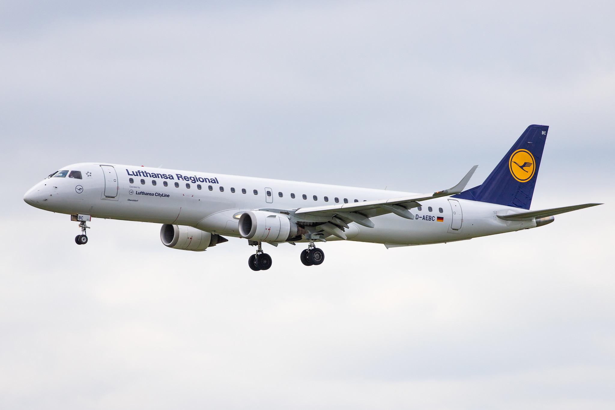 Hamburg Airport: Lufthansa (LH / DLH) | Operator: Lufthansa CityLine |  Embraer E195LR E195 | D-AEBC | MSN 19000320