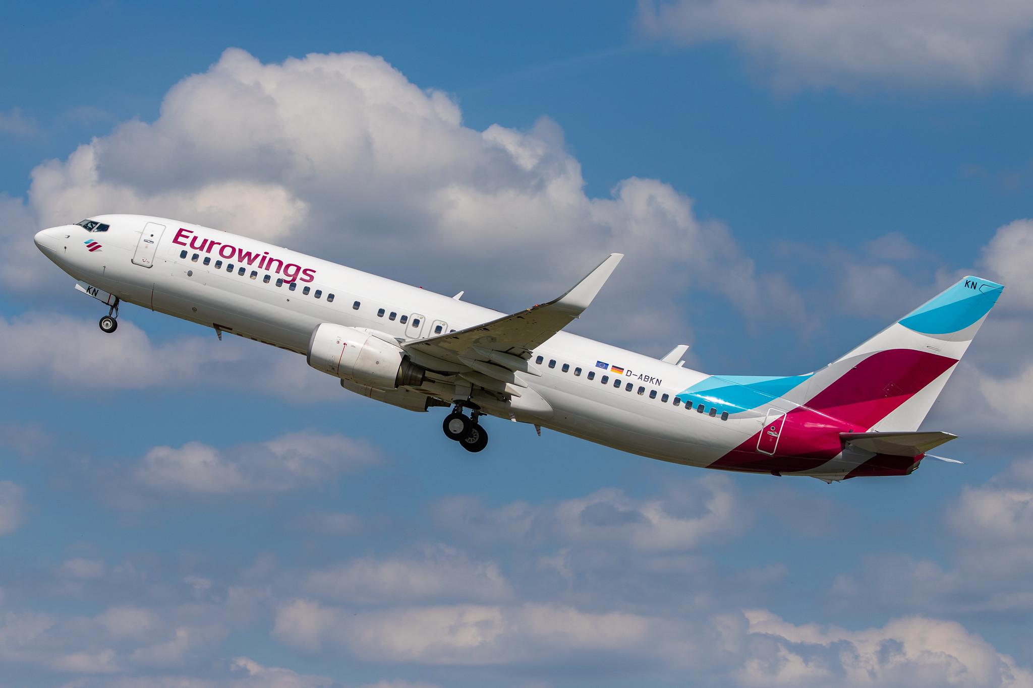 Hamburg Airport: Eurowings (EW / EWG) | Operator: TUI fly |  Boeing 737-86J B738 | D-ABKN | MSN 37756