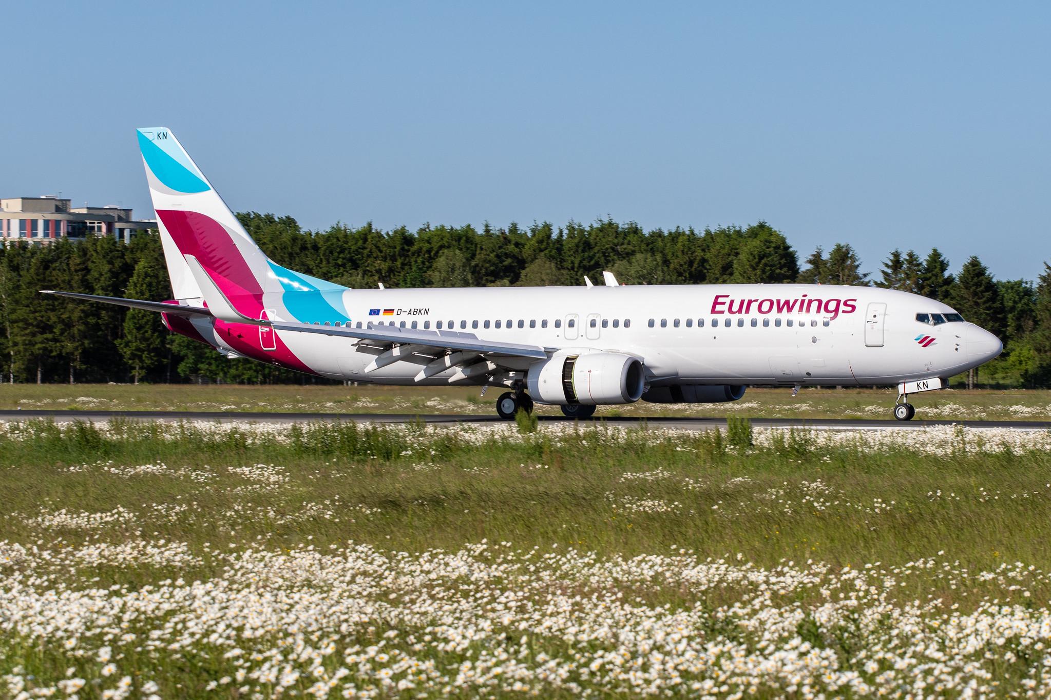 Hamburg Airport (HAM/EDDH): Eurowings (EW /EWG) | Operator: TUI fly |  Boeing 737-86J B738 | D-ABKN | MSN 37756