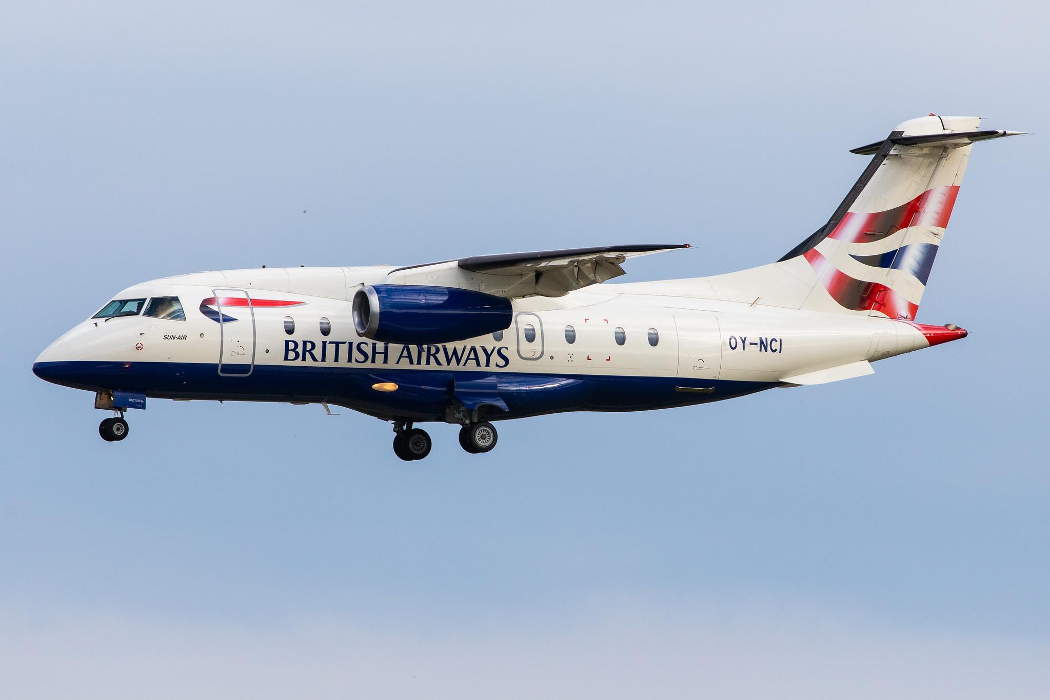 Hamburg Airport: British Airways (BA / BAW) | Operator: Sun-Air |  Dornier 328-300 JET J328 | OY-NCI | MSN 3142