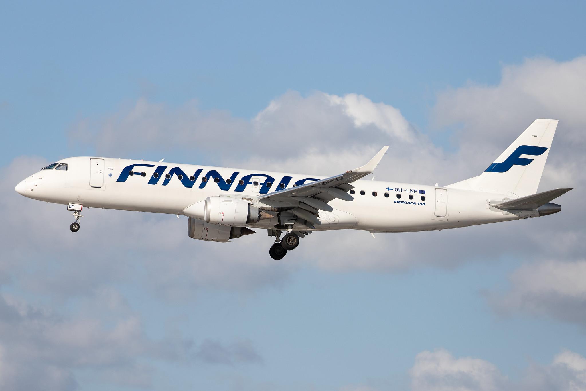 Hamburg Airport: Finnair (AY / FIN) | Operator: NORRA |  Embraer E190LR E190 | OH-LKP | MSN 19000416