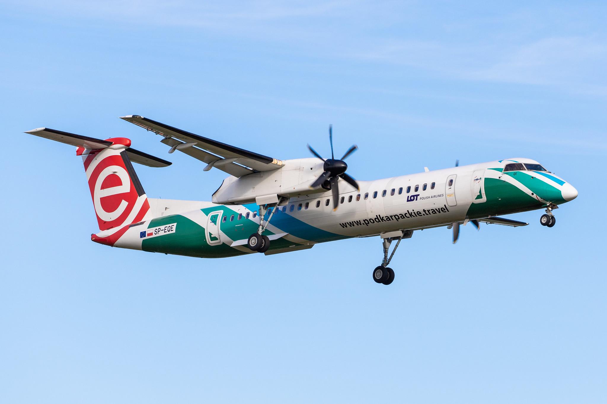 Hamburg Airport: LOT (LO / LOT) |  Livery: Podkarpackie livery |  De Havilland Canada Dash 8-400 DH8D | SP-EQE | MSN 4417