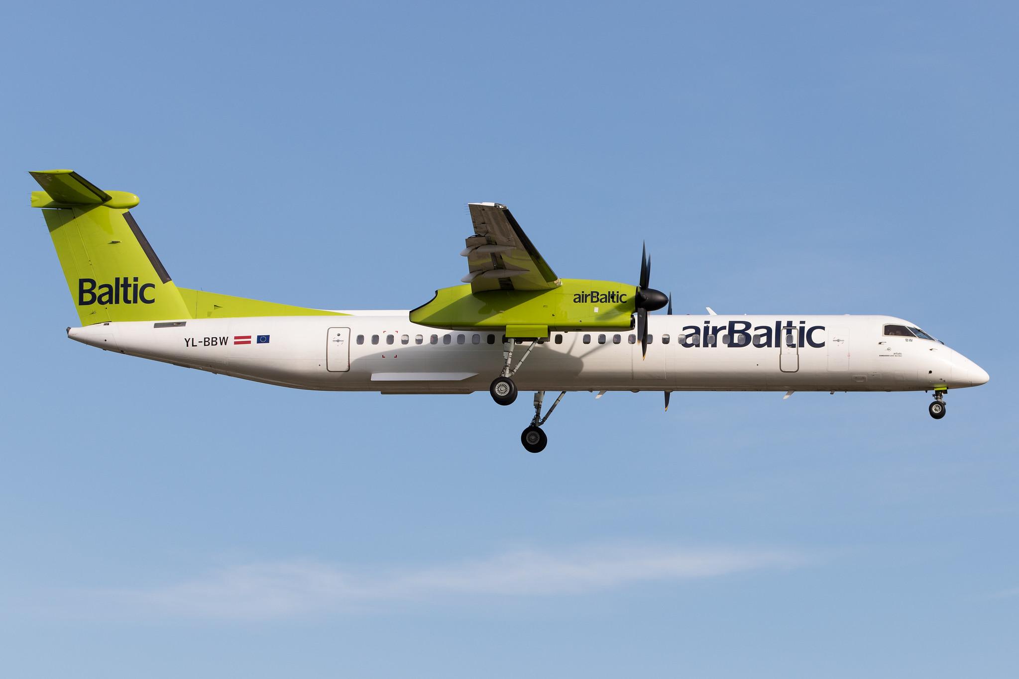 Hamburg Airport: Air Baltic (BT / BTI) |  De Havilland Canada Dash 8-400 DH8D | YL-BBW | MSN 4448