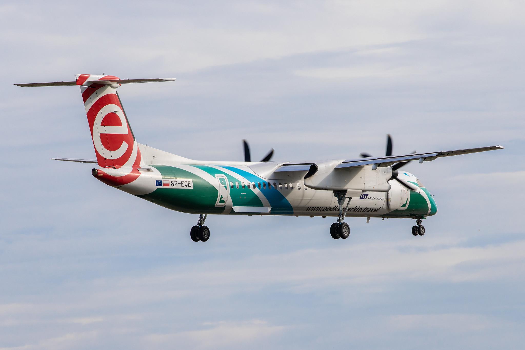 Hamburg Airport: LOT (LO / LOT) |  Livery: Podkarpackie livery |  De Havilland Canada Dash 8-400 DH8D | SP-EQE | MSN 4417