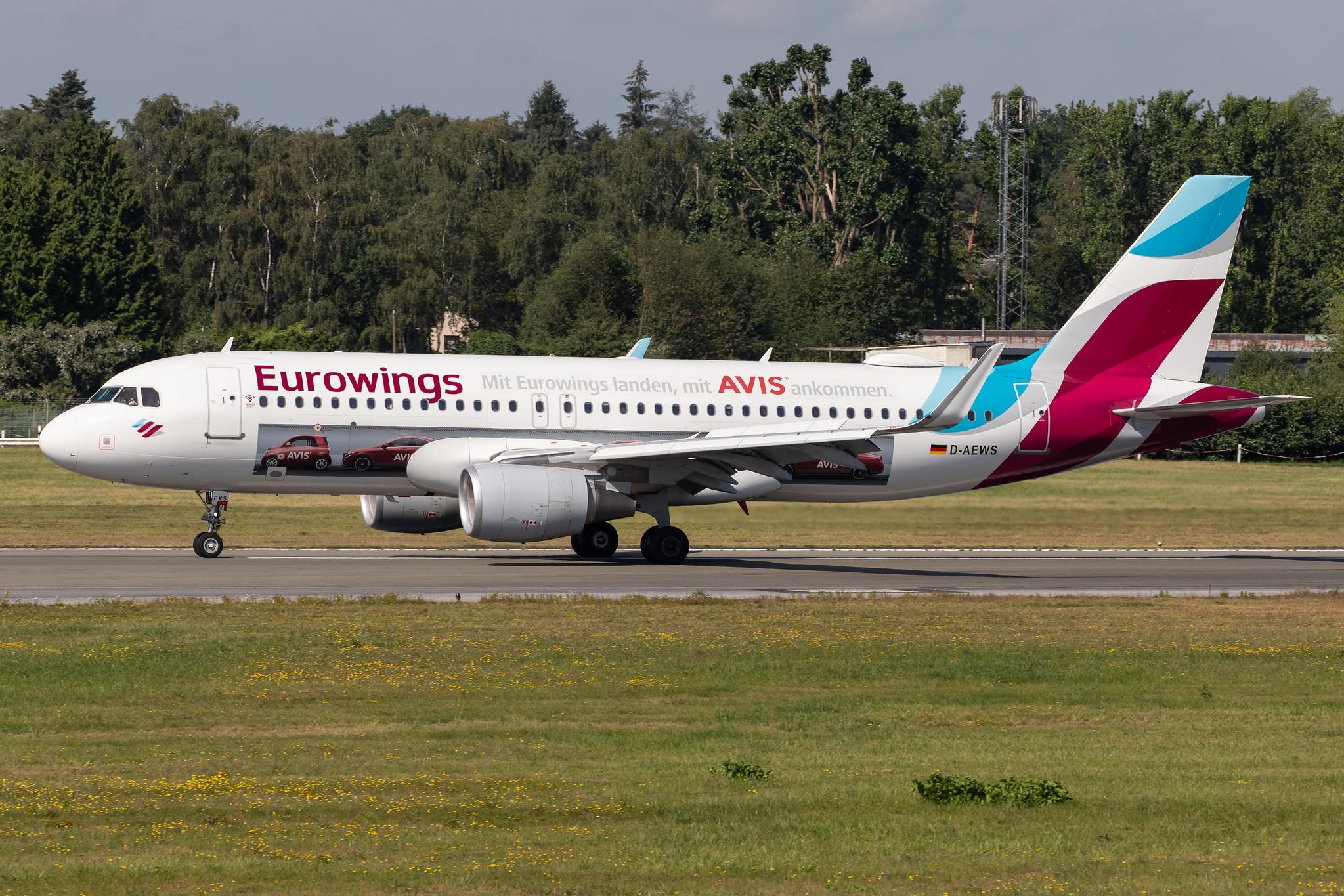 Hamburg Airport: Eurowings (EW / EWG) | Livery: AVIS Livery | Airbus A320-214 A320 | D-AEWS | MSN 7439
