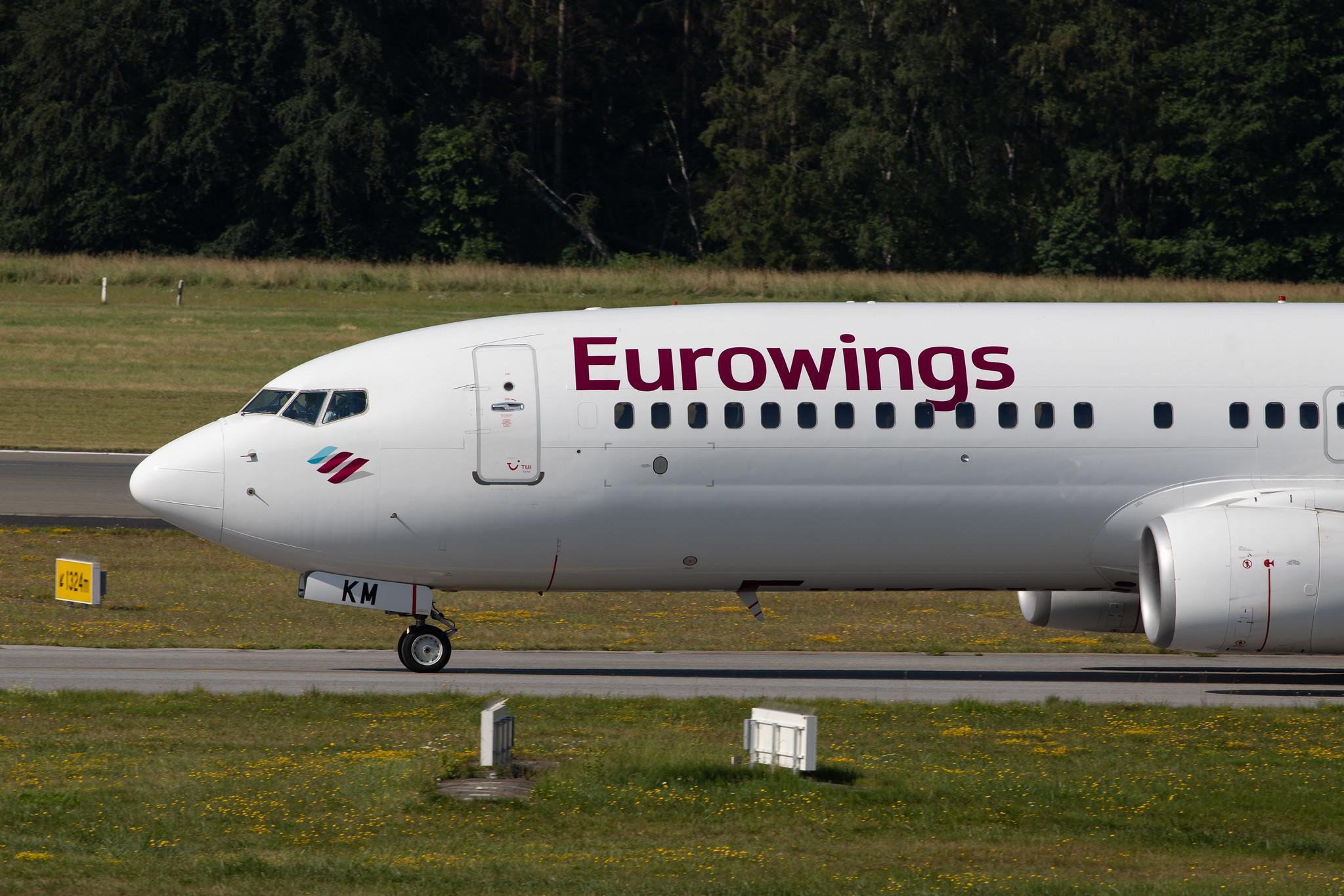 Hamburg Airport: Eurowings (EW / EWG) | Operator: TUI fly |  Boeing 737-86J B738 | D-ABKM | MSN 37755