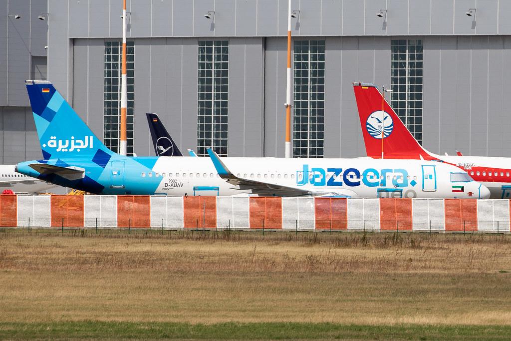 Flugplatz Hamburg-Finkenwerder: Airbus (/ AIB) |  Airbus A320-251N A20N | D-AUAV | MSN 9002 (Jazeera Airways,  9K-CAR)