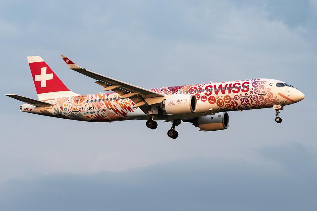 Hamburg Airport: Swiss (LX / SWR) |  Livery: Fete des Vignerons 2019 Livery |  Airbus A220-300 BCS3 | HB-JCA | MSN 55010