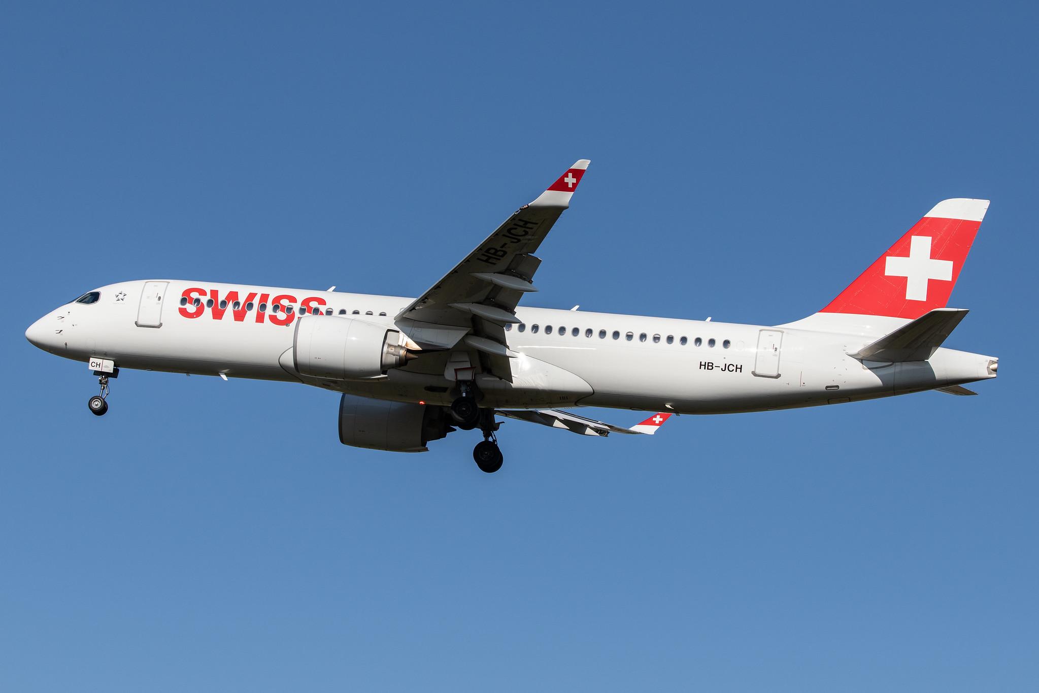 Frankfurt Airport: Swiss (LX / SWR) |  Airbus A220-300 BCS3 | HB-JCH | MSN 55021