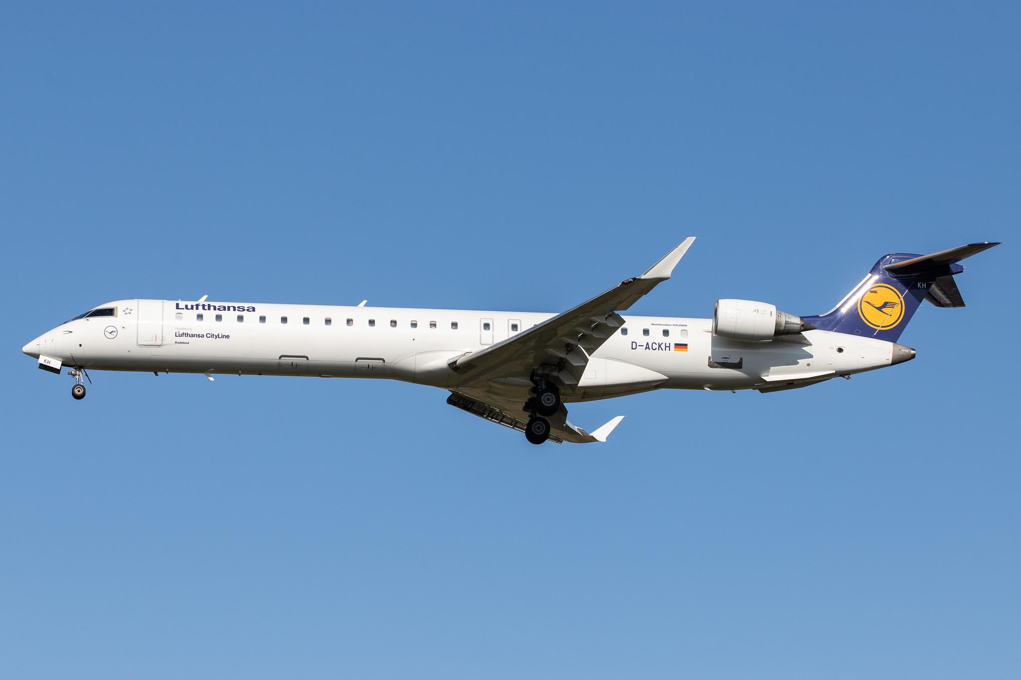 Frankfurt Airport: Lufthansa (LH / DLH) | Operator: Lufthansa CityLine |  Bombardier CRJ-900LR CRJ9 | D-ACKH | MSN 15085