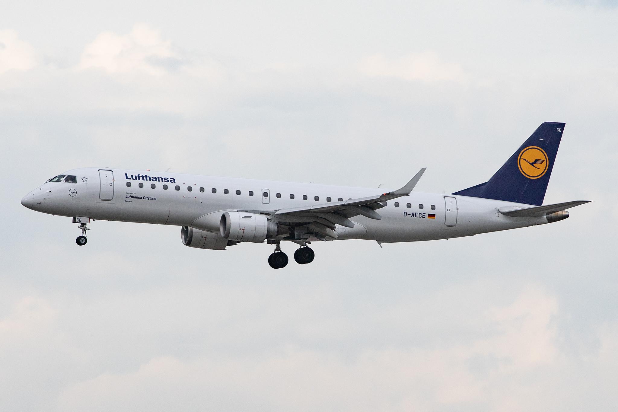 Frankfurt Airport: Lufthansa (LH / DLH) | Operator: Lufthansa CityLine |  Embraer ERJ-190LR E190 | D-AECE | MSN 19000341