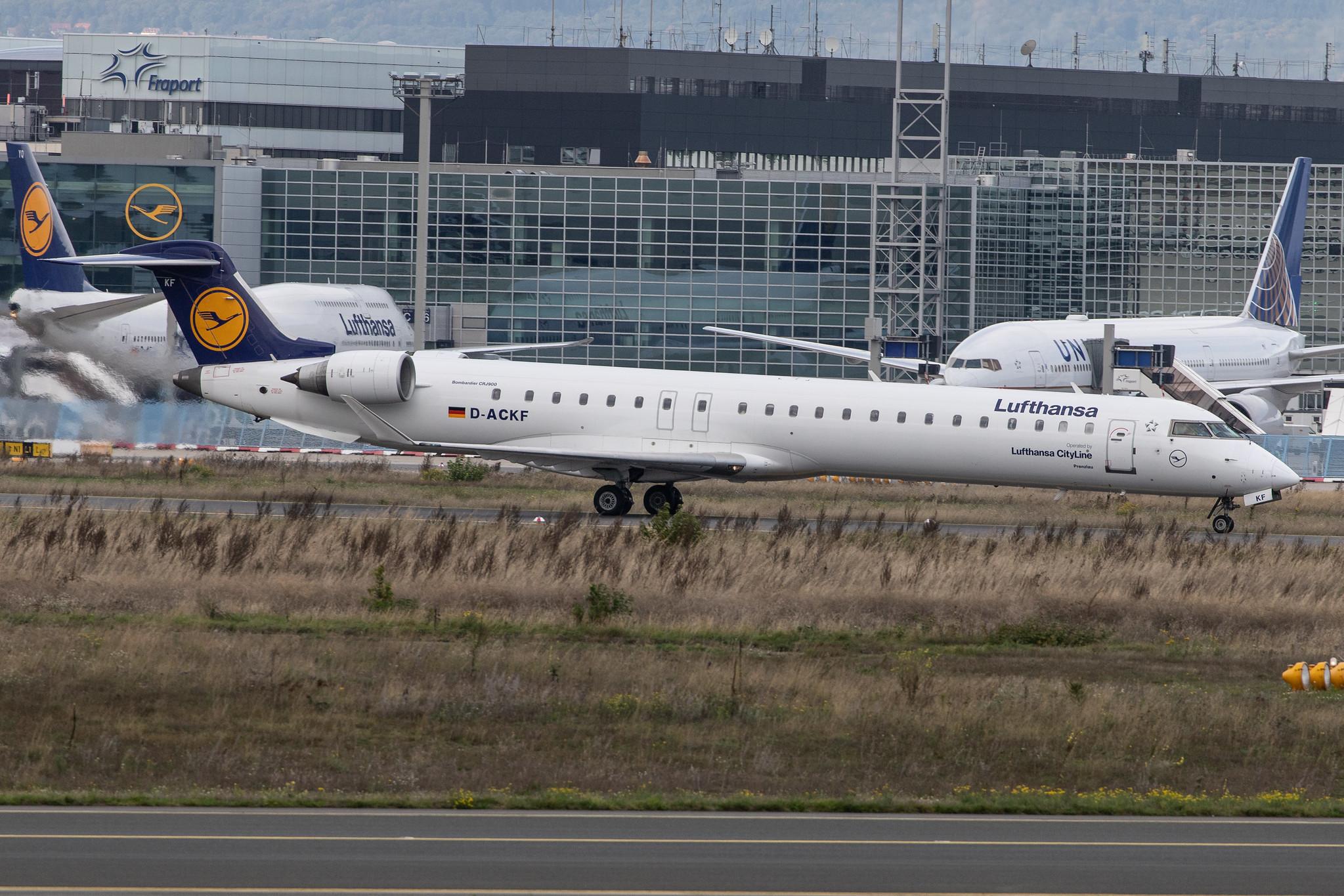 Frankfurt Airport: Lufthansa (LH / DLH) | Operator: Lufthansa CityLine |  Bombardier CRJ-900LR CRJ9 | D-ACKF | MSN 15083