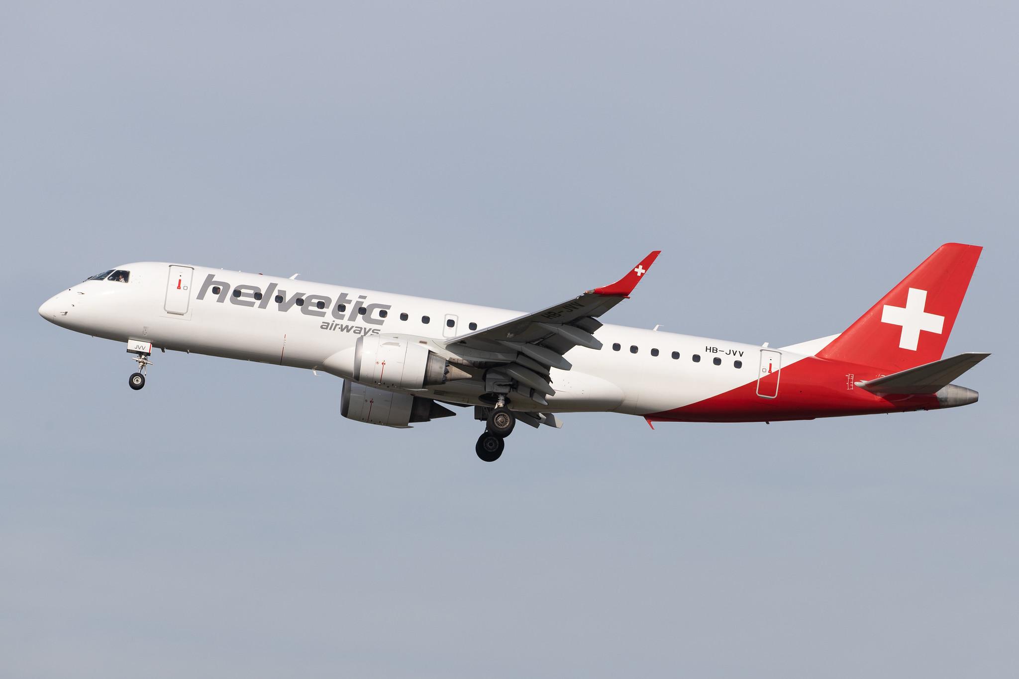 Frankfurt Airport: Helvetic Airways (2L / OAW) |  Embraer ERJ-190LR E190 | HB-JVV | MSN 19000071