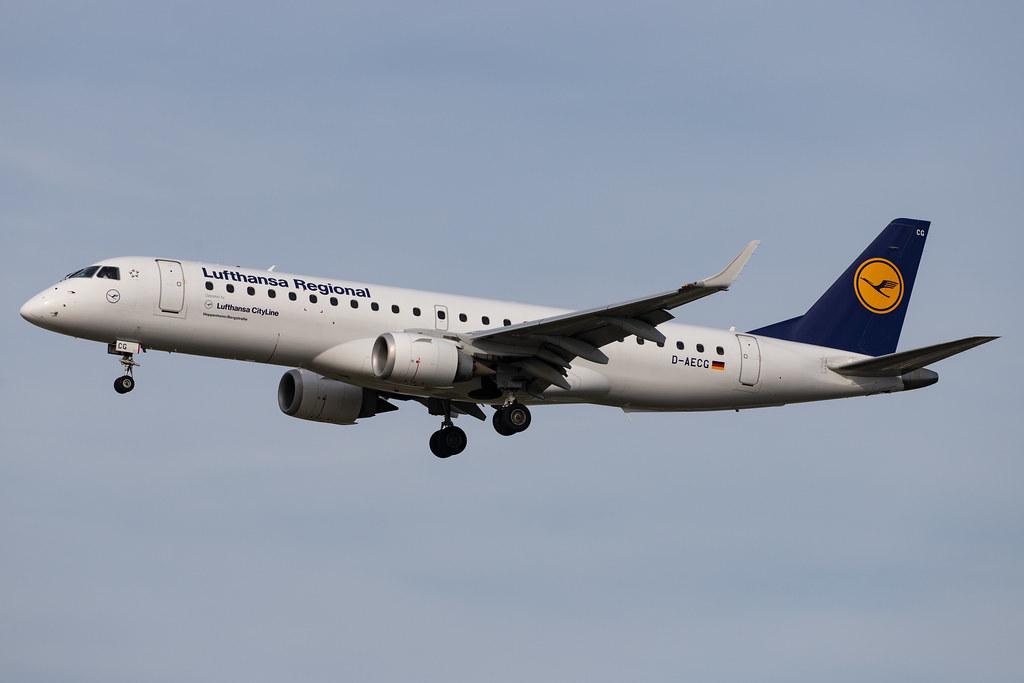 Frankfurt Airport: Lufthansa (LH / DLH) | Operator: Lufthansa CityLine |  Embraer ERJ-190LR E190 | D-AECG | MSN 19000368