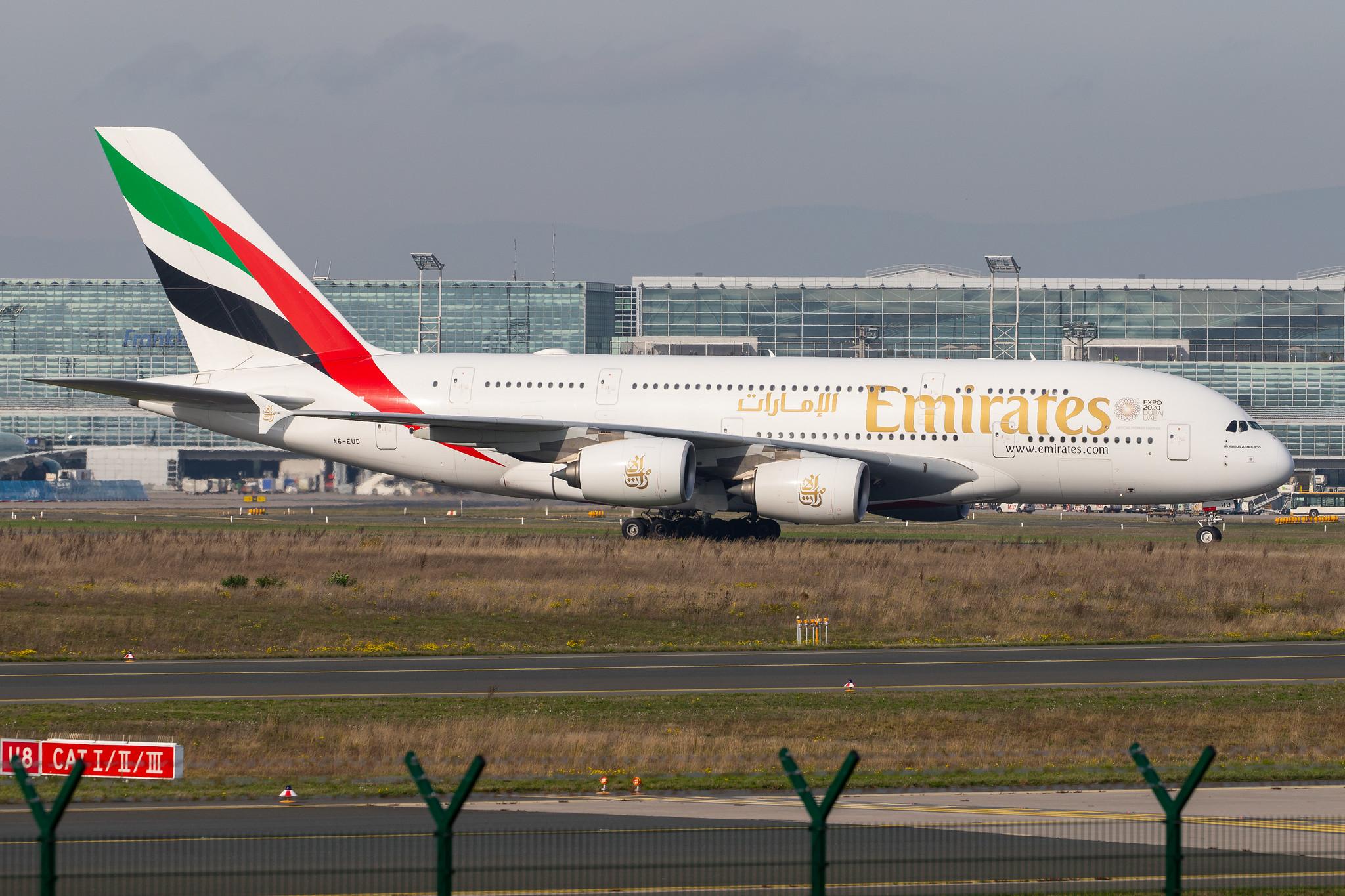 Frankfurt Airport: Emirates (EK / UAE) |  Airbus A380-861 A388 | A6-EUD | MSN 216