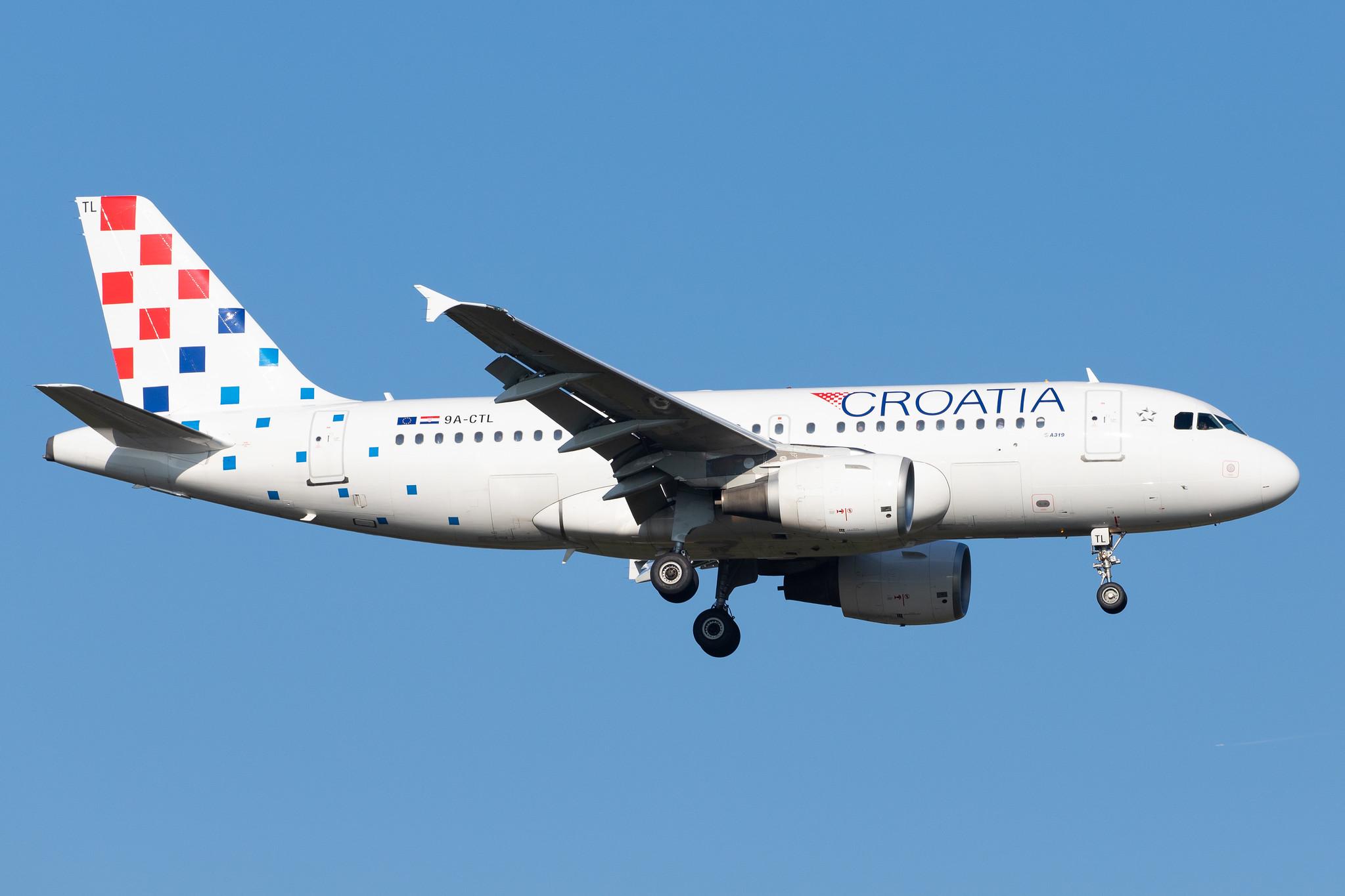 Frankfurt Airport: Croatia Airlines (OU / CTN) |  Airbus A319-112 A319 | 9A-CTL | MSN 1252
