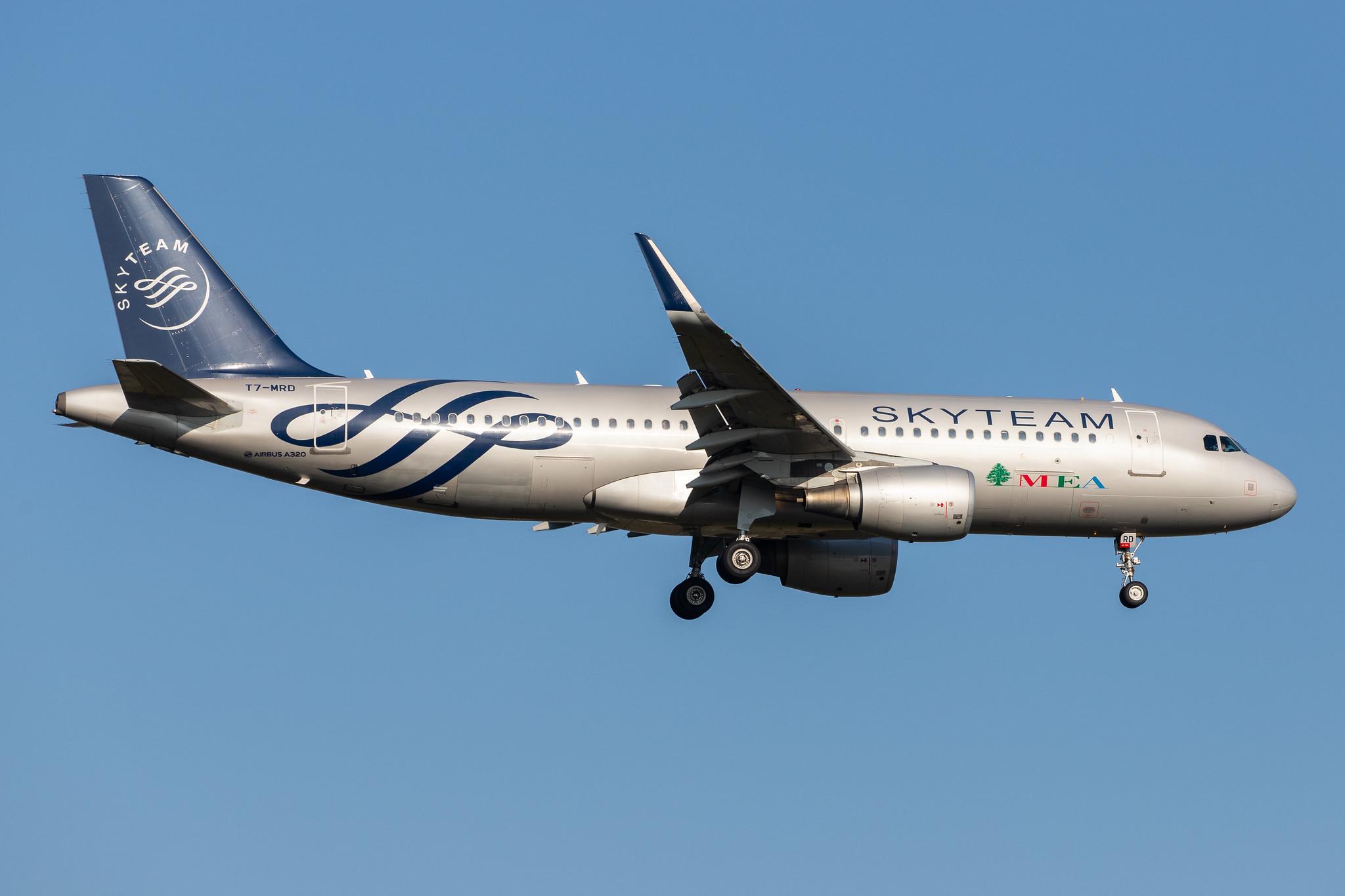 Frankfurt Airport: MEA (ME / MEA) |  Livery: SkyTeam Livery |  Airbus A320-214 A320 | T7-MRD | MSN 5746