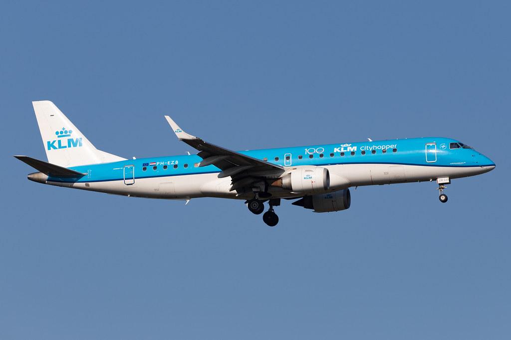 Frankfurt Airport: KLM (KL / KLM) | Operator: KLM Cityhopper |  Embraer ERJ-190STD E190 | PH-EZB | MSN 19000235