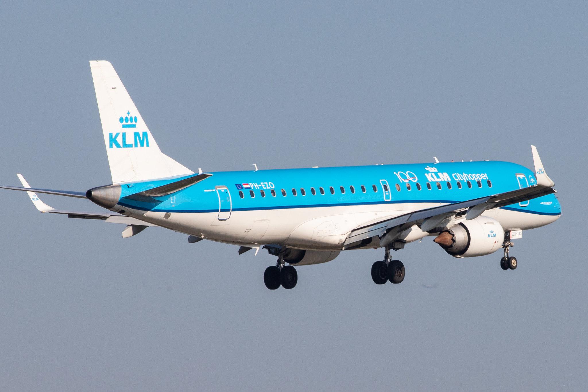 Frankfurt Airport: KLM (KL / KLM) | Operator: KLM Cityhopper |  Embraer ERJ-190STD E190 | PH-EZO | MSN 19000345
