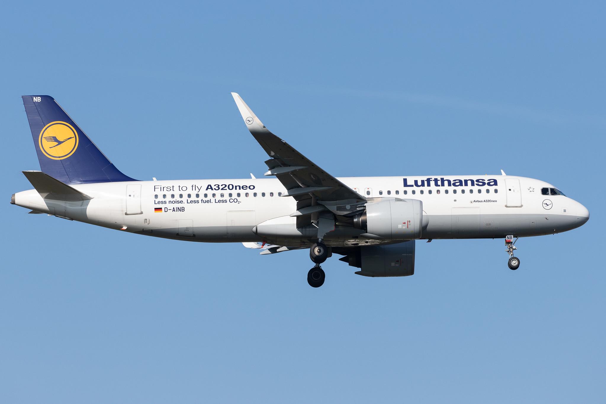 Frankfurt Airport: Lufthansa (LH / DLH) | Livery: First to fly A320neo Sticker | Airbus A320-271N A20N | D-AINB | MSN 6864