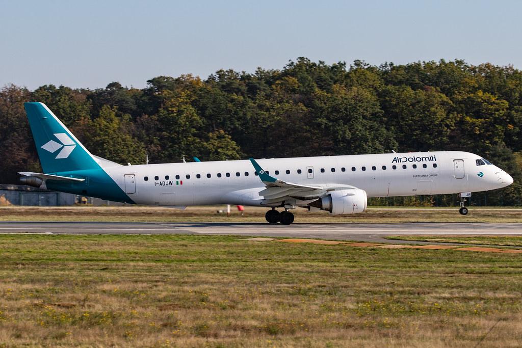 Frankfurt Airport: Air Dolomiti (EN / DLA) |  Embraer ERJ-195LR E195 | I-ADJW | MSN 19000297