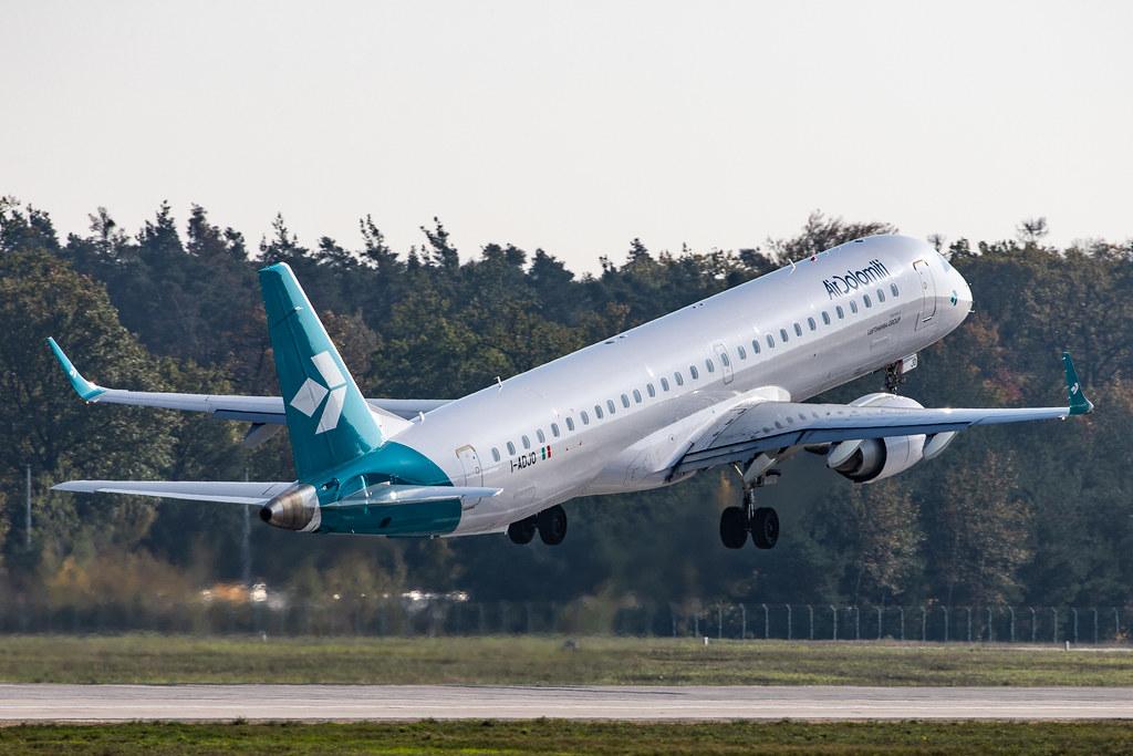 Frankfurt Airport: Air Dolomiti (EN / DLA) |  Embraer ERJ-195LR E195 | I-ADJO | MSN 19000280