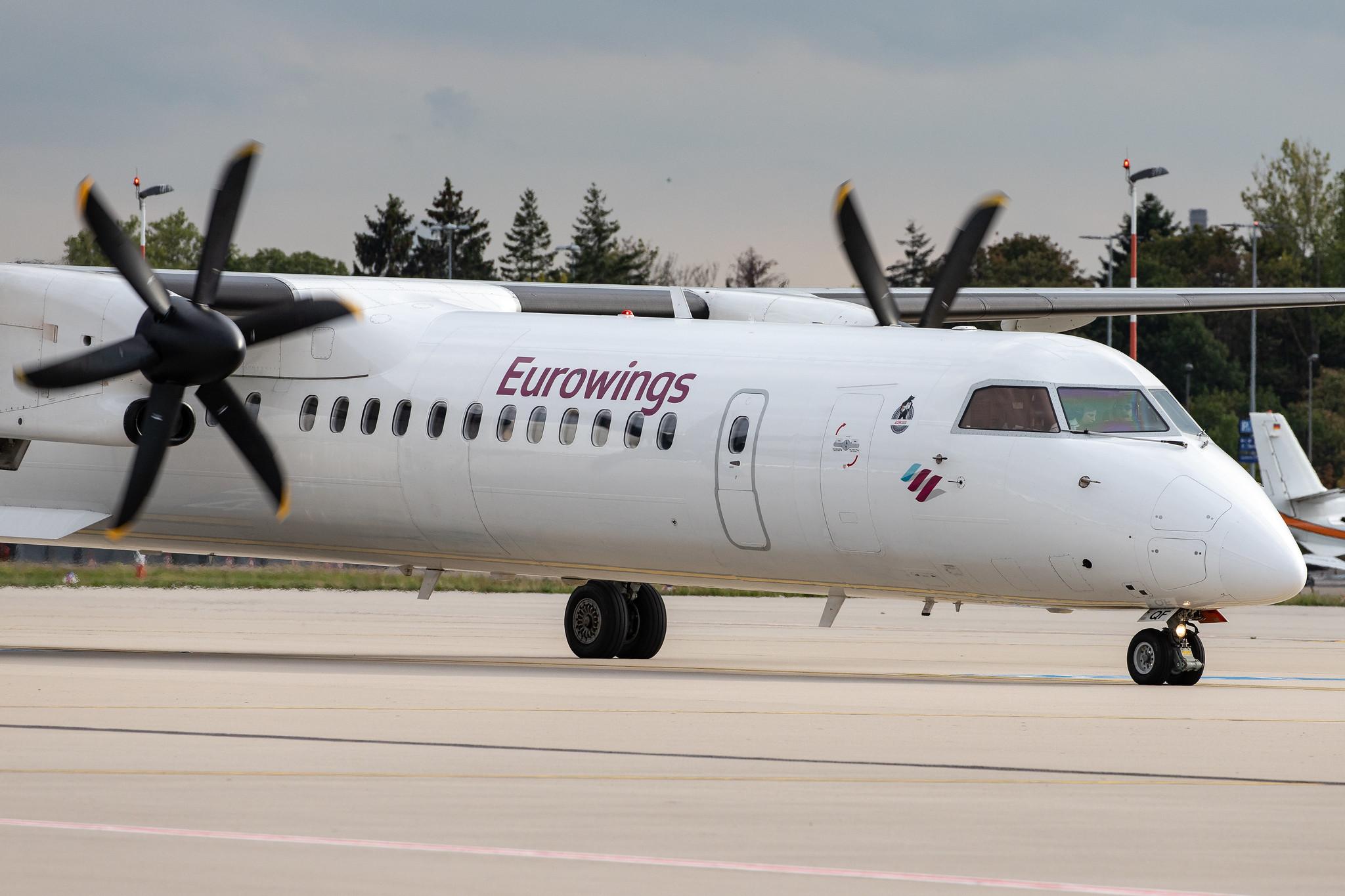 Düsseldorf Airport: Eurowings (EW / EWG) | Operator: Luftfahrtgesellschaft Walter |  De Havilland Canada Dash 8-400 DH8D | D-ABQF | MSN 4245