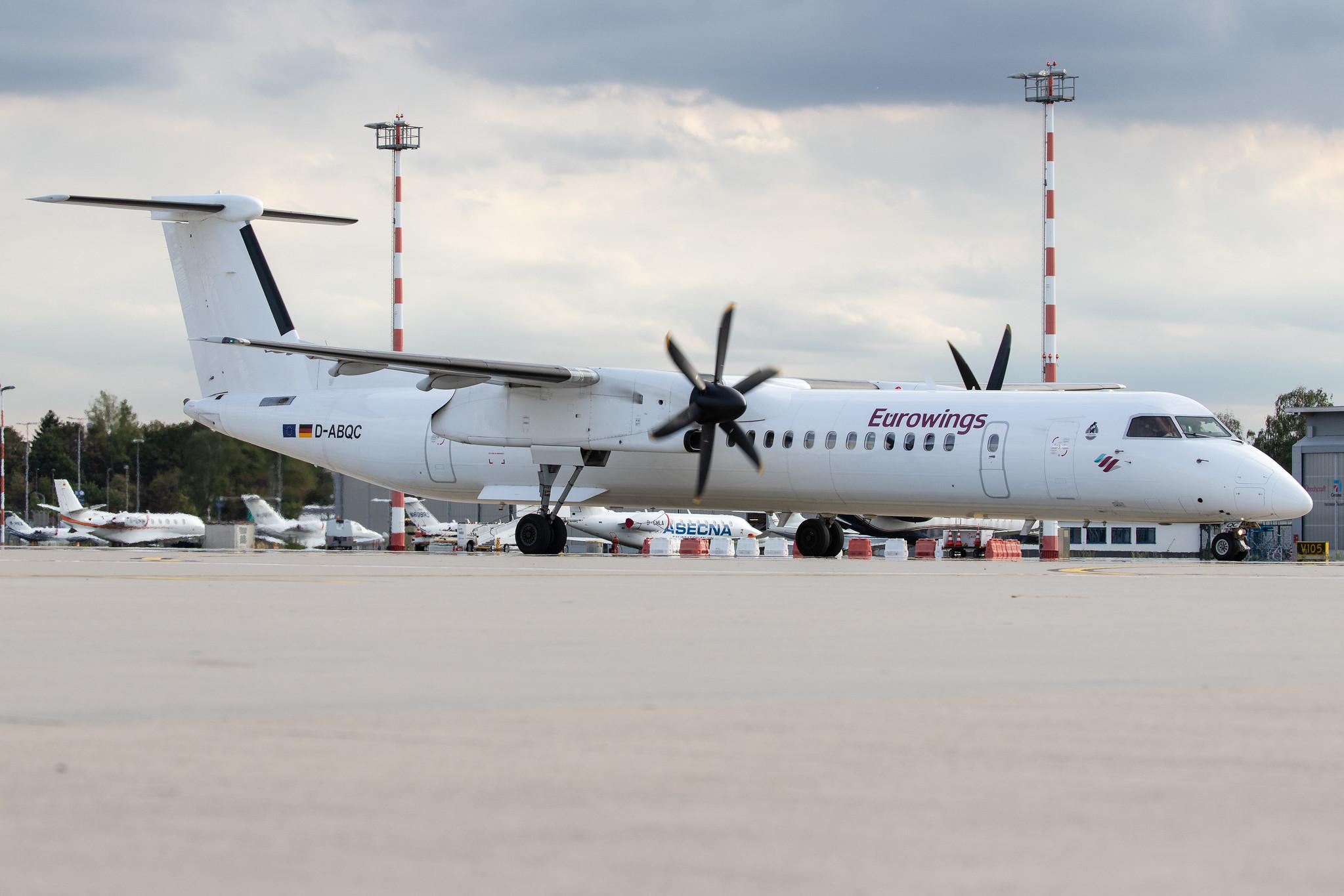 Düsseldorf Airport: Eurowings (EW / EWG) | Operator: Luftfahrtgesellschaft Walter |  De Havilland Canada Dash 8-400 DH8D | D-ABQC | MSN 4231