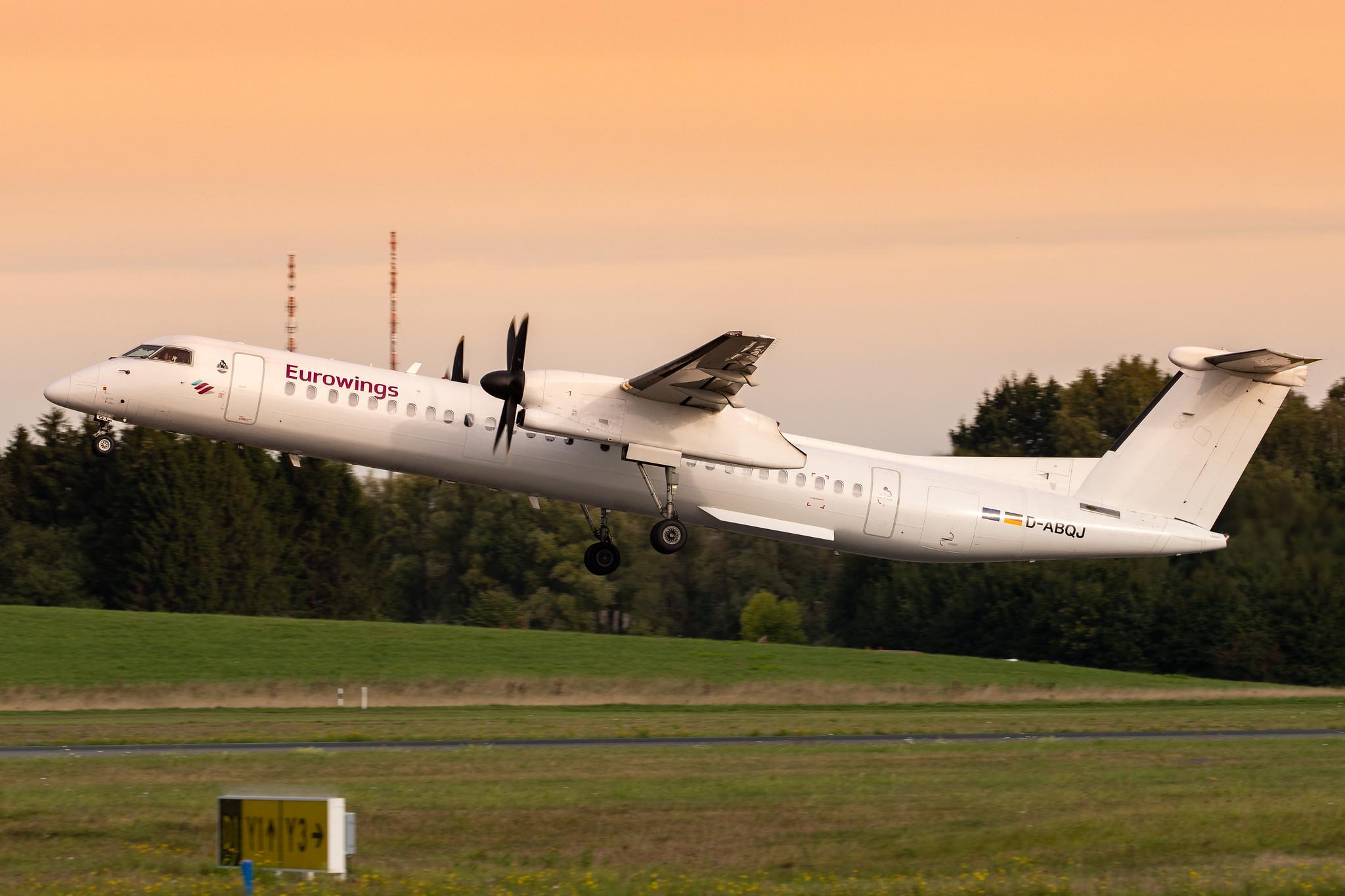 Hamburg Airport: Eurowings (EW / EWG) | Operator: Luftfahrtgesellschaft Walter |  De Havilland Canada Dash 8-400 DH8D | D-ABQJ | MSN 4274