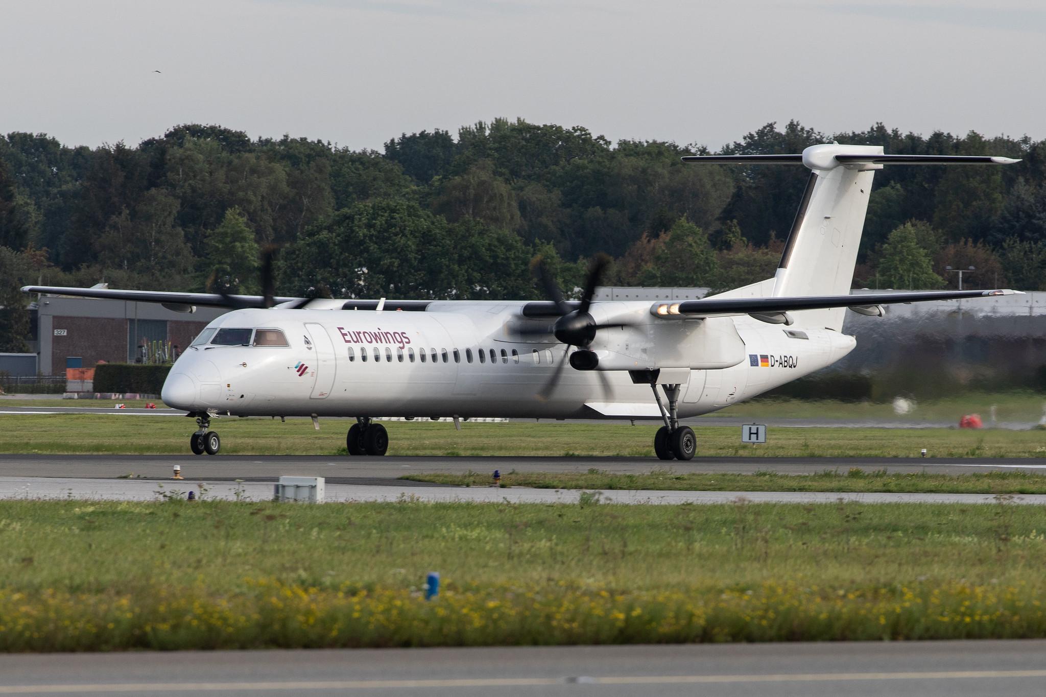 Hamburg Airport: Eurowings (EW / EWG) | Operator: Luftfahrtgesellschaft Walter |  De Havilland Canada Dash 8-400 DH8D | D-ABQJ | MSN 4274