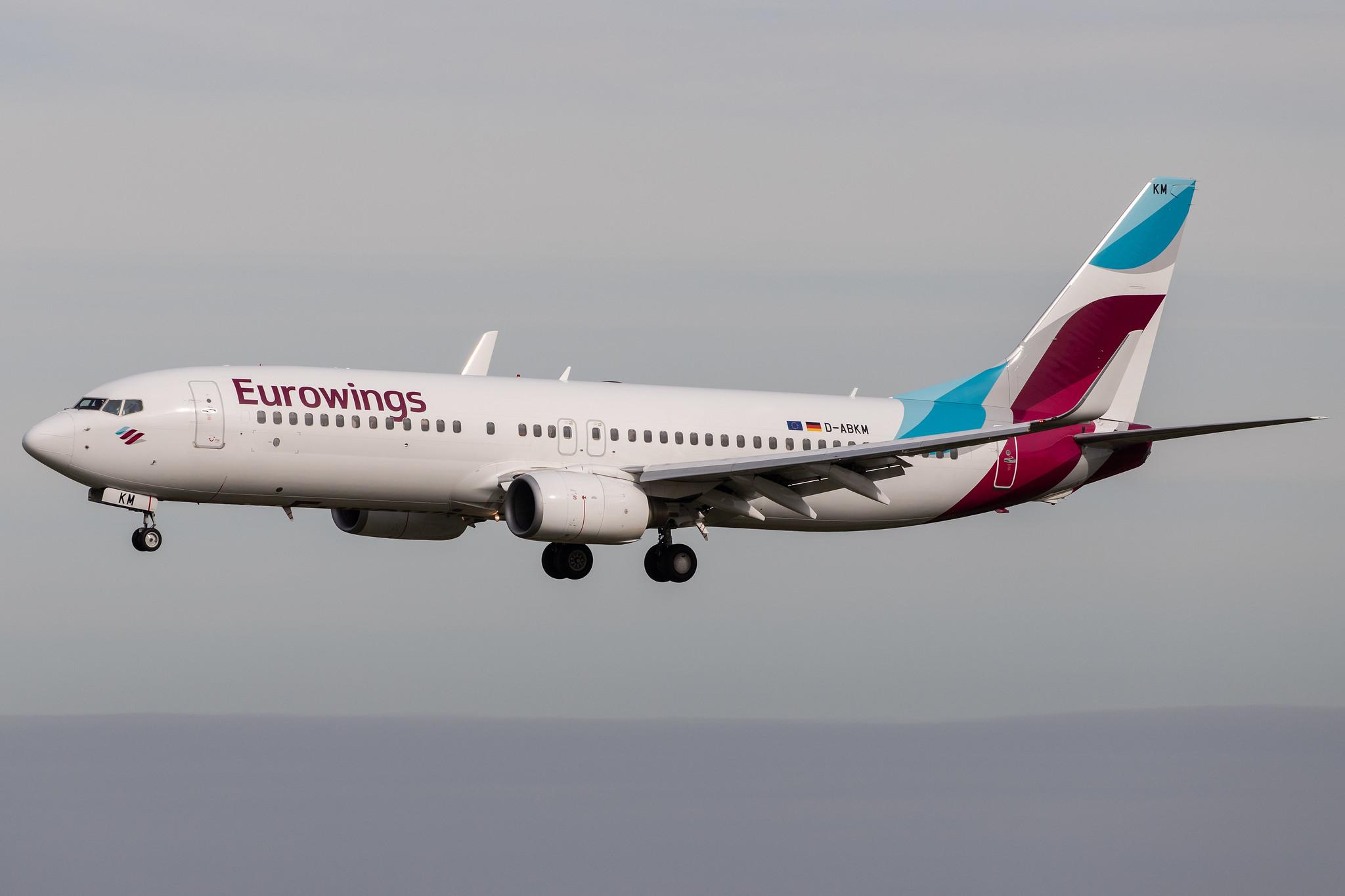 Hamburg Airport: Eurowings (EW / EWG) | Operator: TUI fly |  Boeing 737-86J B738 | D-ABKM | MSN 37755