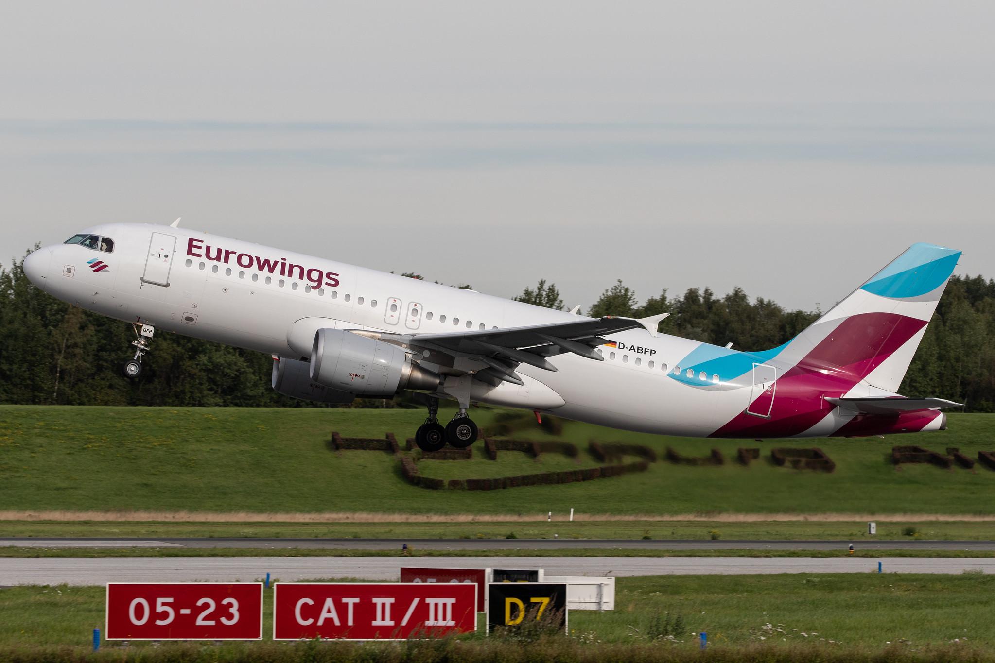 Hamburg Airport: Eurowings (EW / EWG) | Operator: Eurowings Europe |  Airbus A320-214 A320 | D-ABFP | MSN 4606