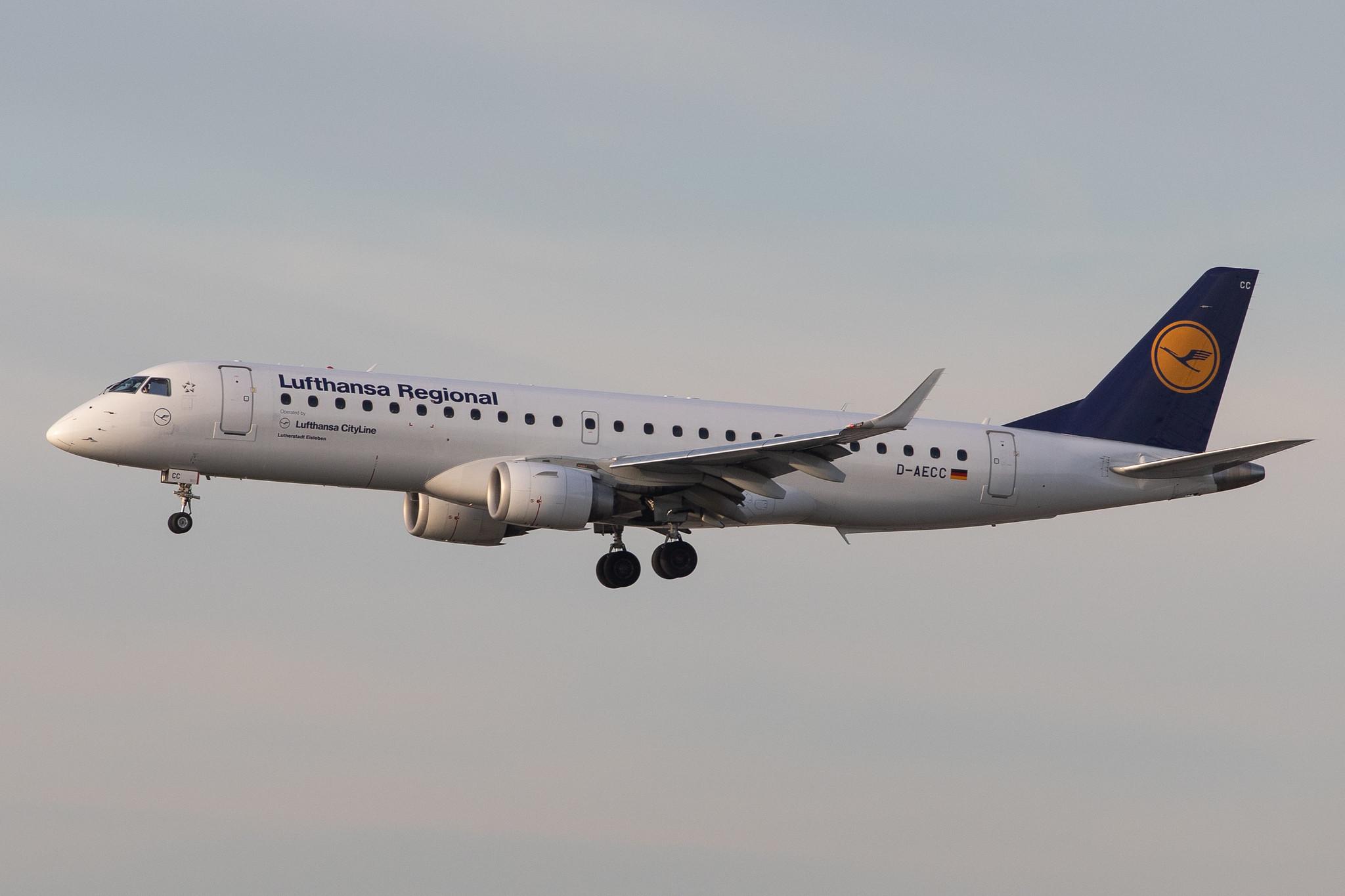 Frankfurt Airport: Lufthansa (LH / DLH) | Operator: Lufthansa CityLine |  Embraer ERJ-190LR E190 | D-AECC | MSN 19000333