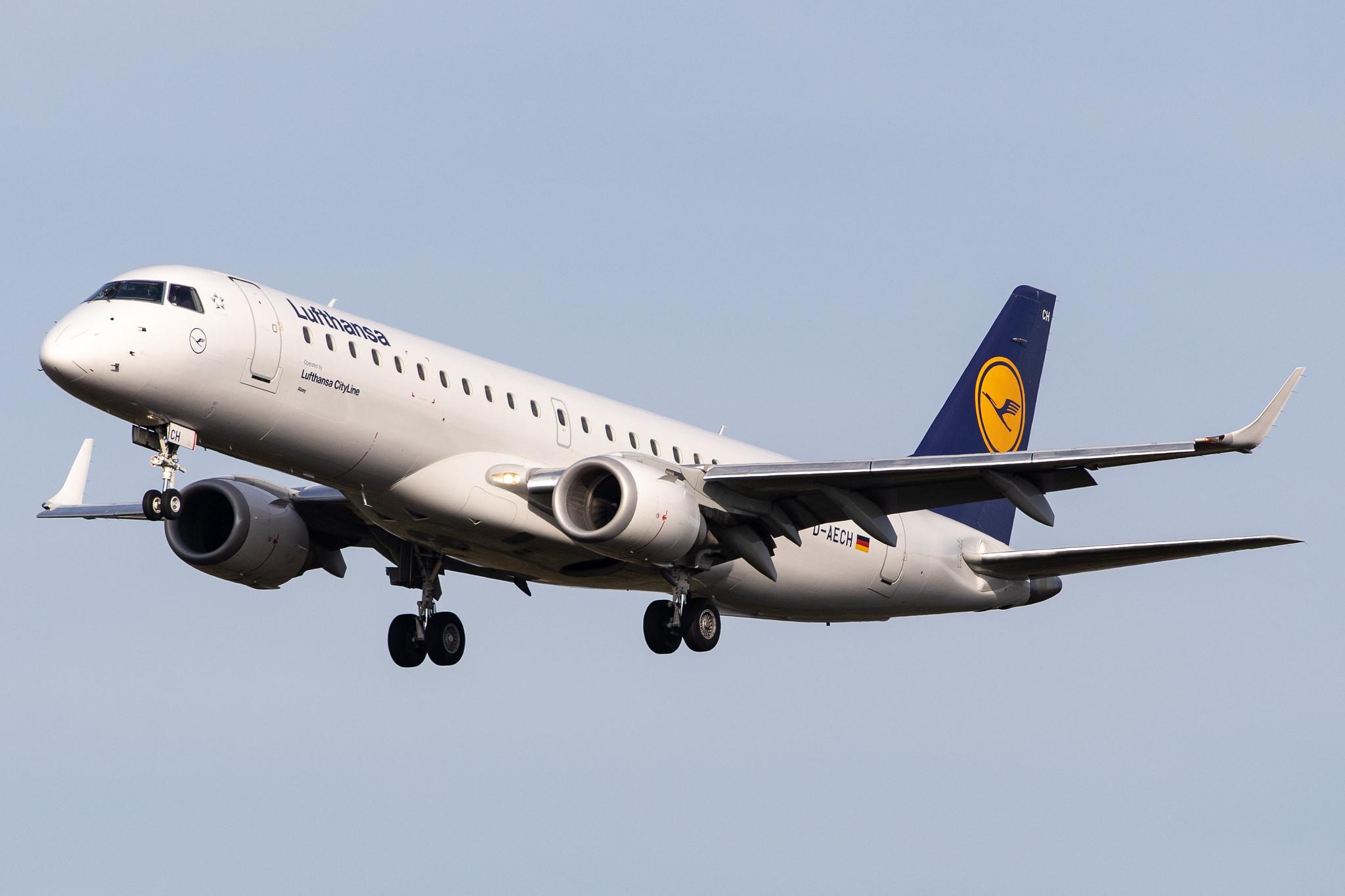 Frankfurt Airport: Lufthansa (LH / DLH) | Operator: Lufthansa CityLine |  Embraer ERJ-190LR E190 | D-AECH | MSN 19000376