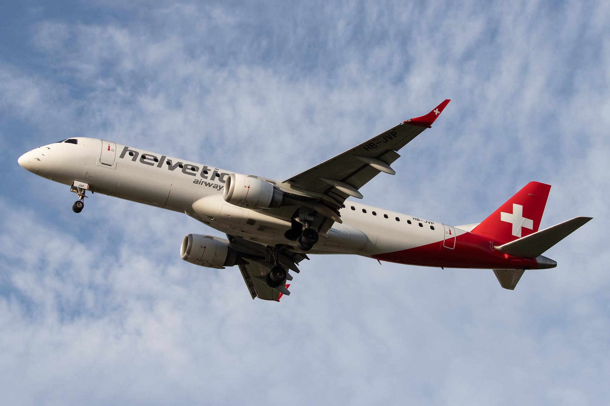 Frankfurt Airport: Helvetic Airways (2L / OAW) |  Embraer ERJ-190LR E190 | HB-JVP | MSN 19000387