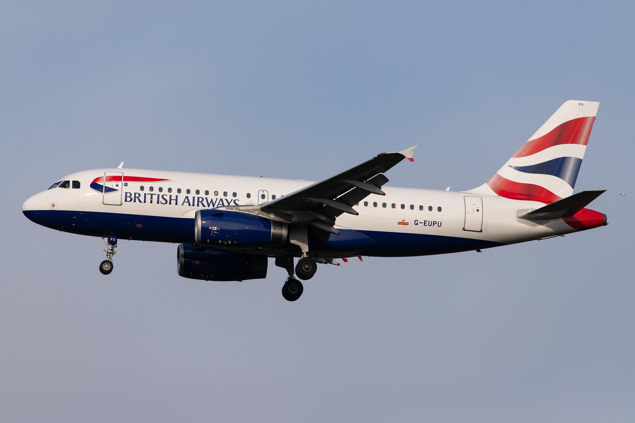 London Heathrow Airport: British Airways (BA / BAW) |  Airbus A319-131 A319 | G-EUPU | MSN 1384