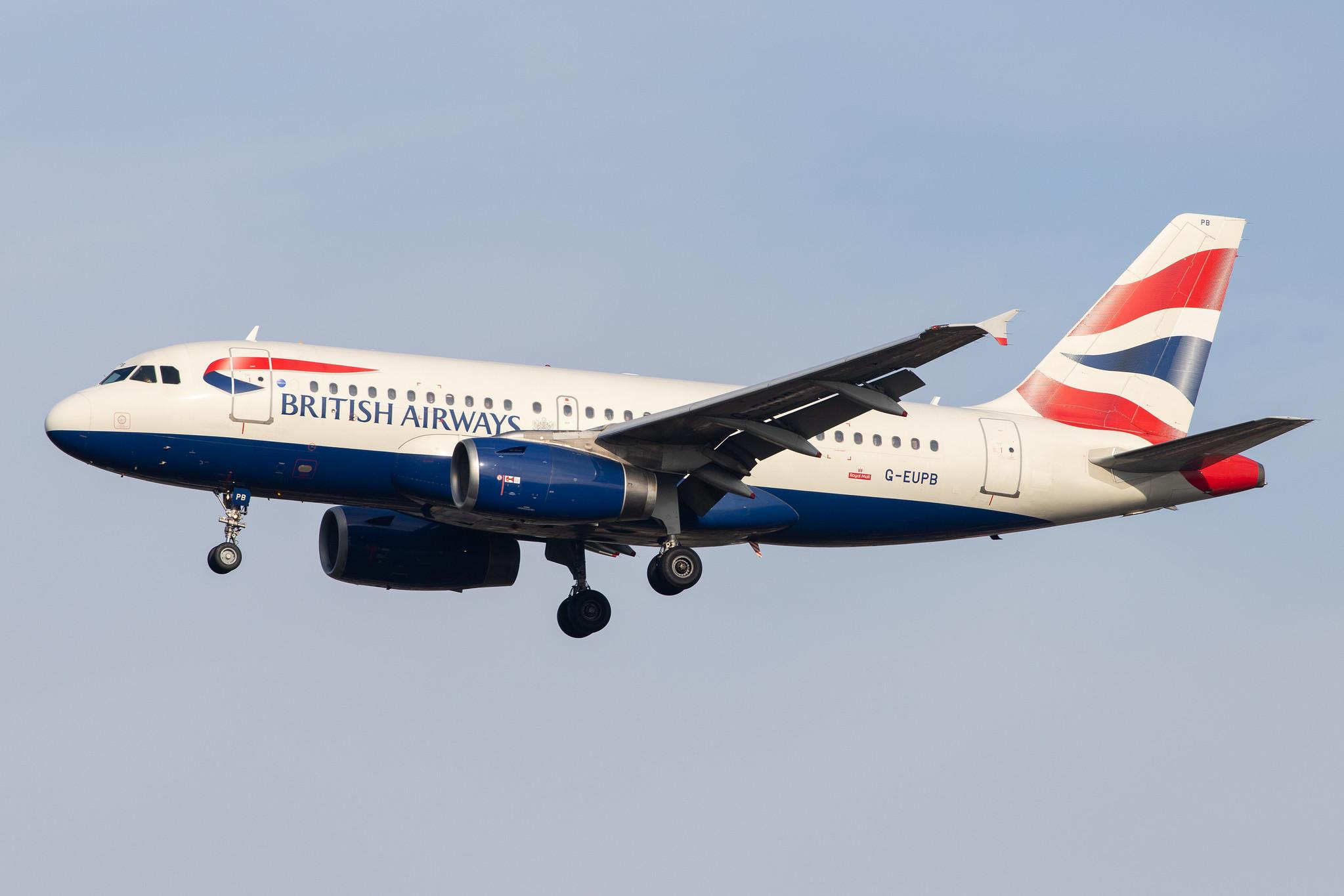 London Heathrow Airport: British Airways (BA / BAW) |  Airbus A319-131 A319 | G-EUPB | MSN 1115