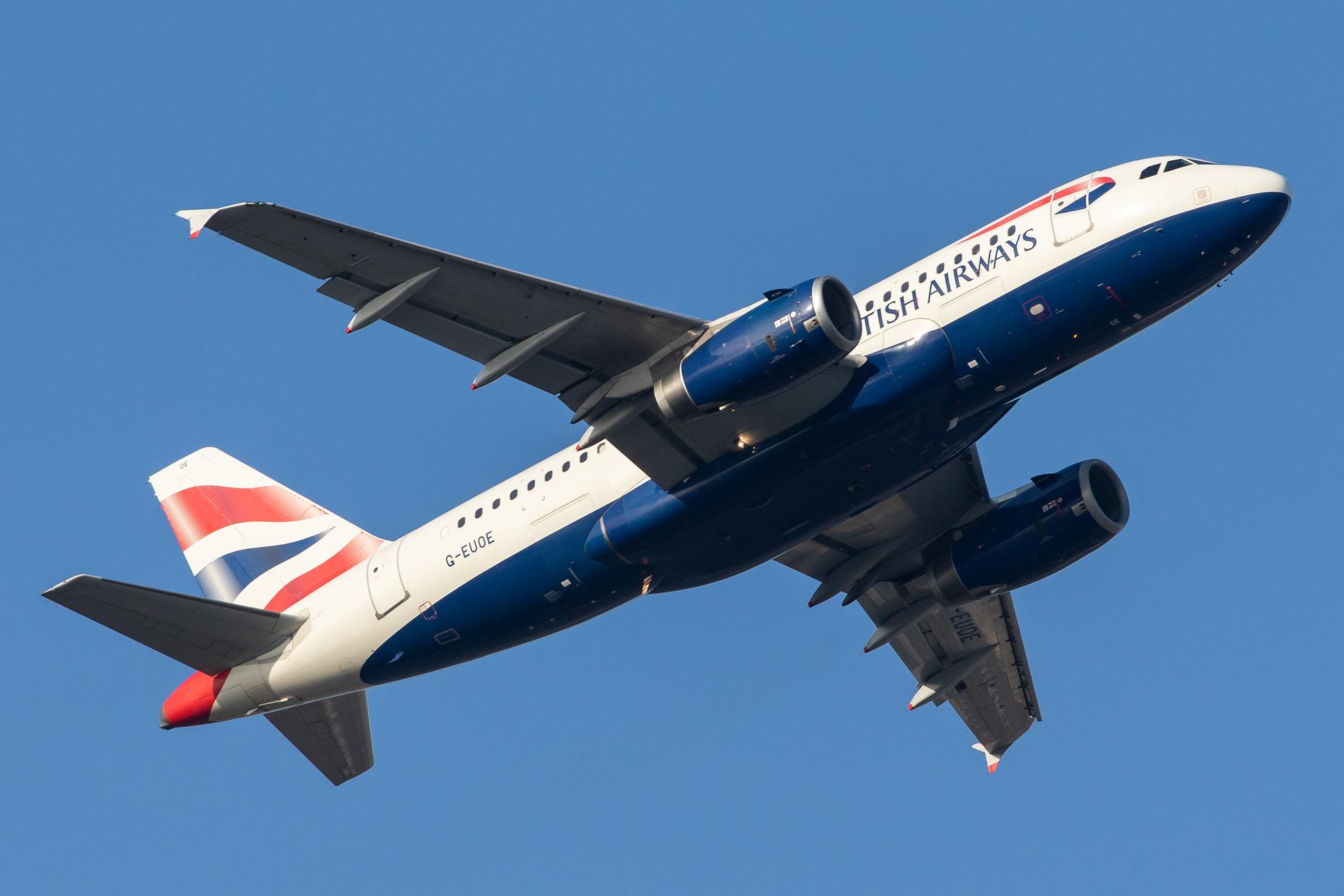 London Heathrow Airport: British Airways (BA / BAW) |  Airbus A319-131 A319 | G-EUOE | MSN 1574