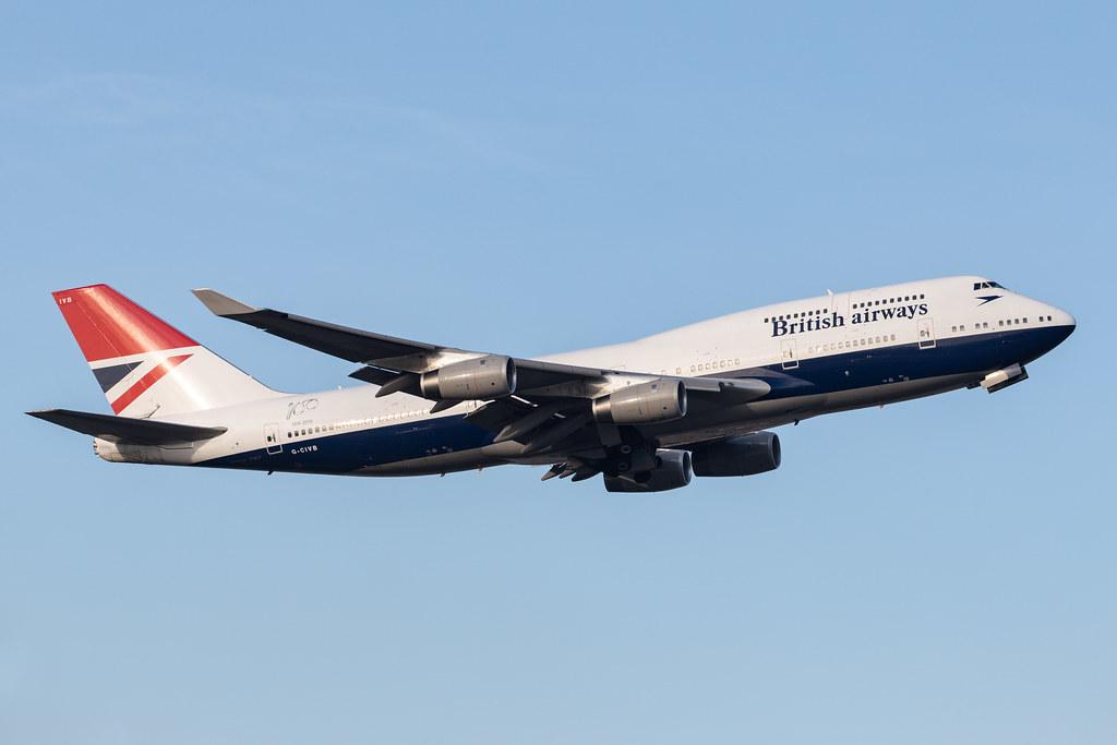 London Heathrow Airport: British Airways (BA / BAW) |  Livery: Negus Retro Livery |  Boeing 747-436 B744 | G-CIVB | MSN 25811