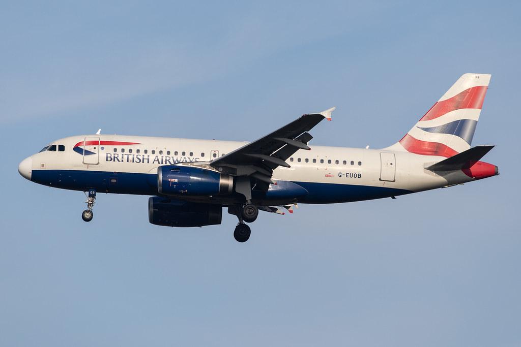 London Heathrow Airport: British Airways (BA / BAW) |  Airbus A319-131 A319 | G-EUOB | MSN 1529