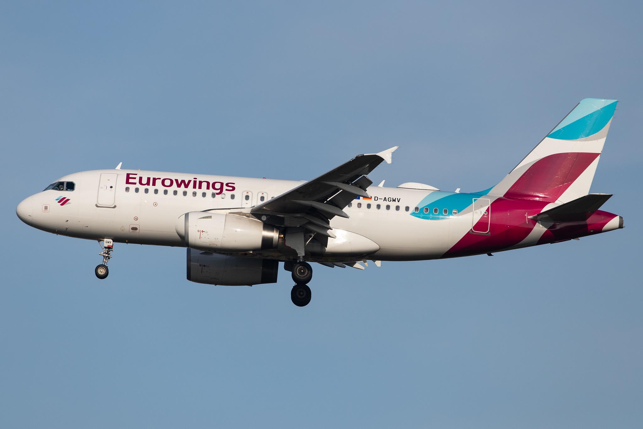 London Heathrow Airport: Eurowings (EW / EWG) |  Airbus A319-132 A319 | D-AGWV | MSN 5467