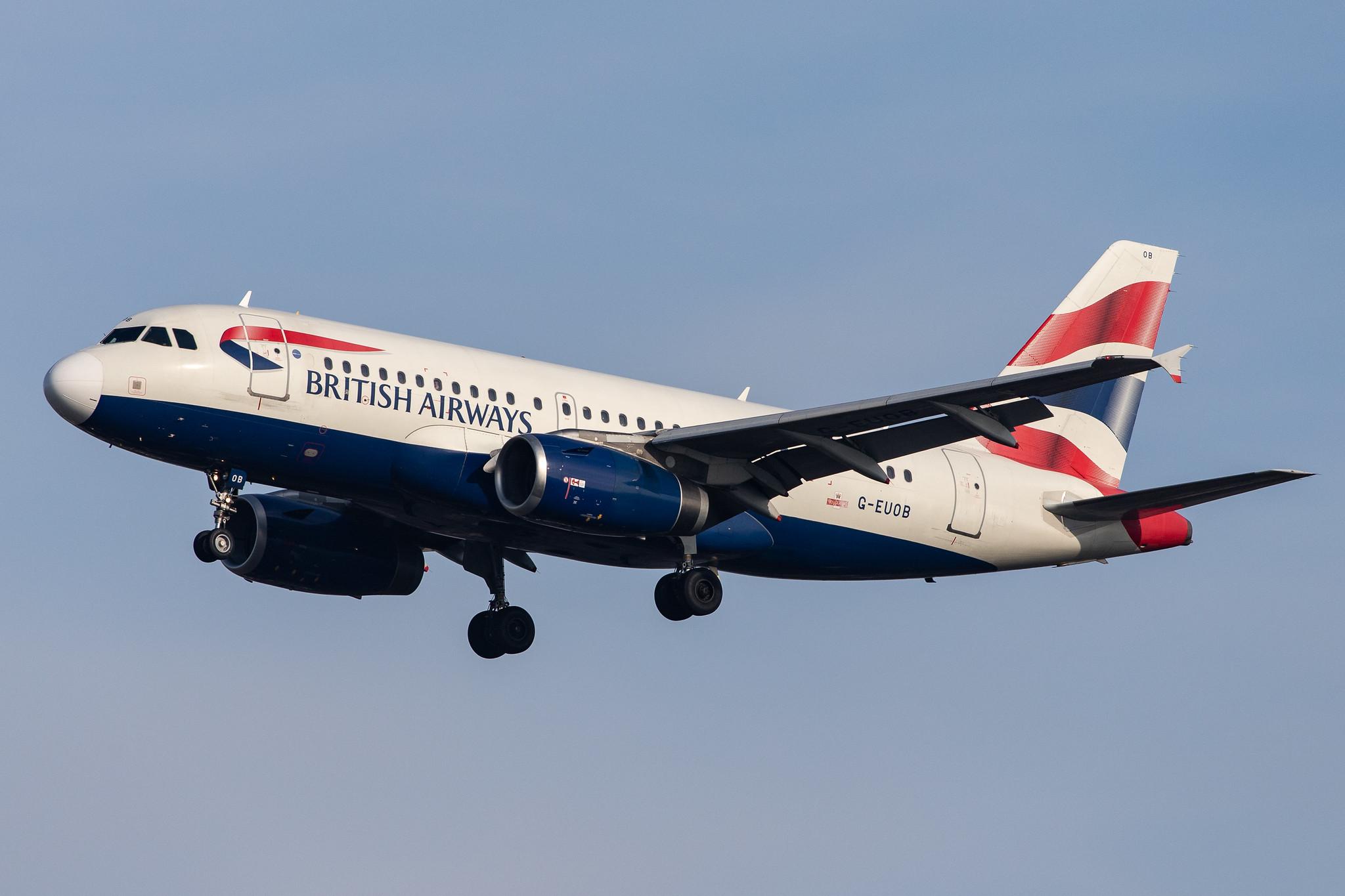 London Heathrow Airport: British Airways (BA / BAW) |  Airbus A319-131 A319 | G-EUOB | MSN 1529