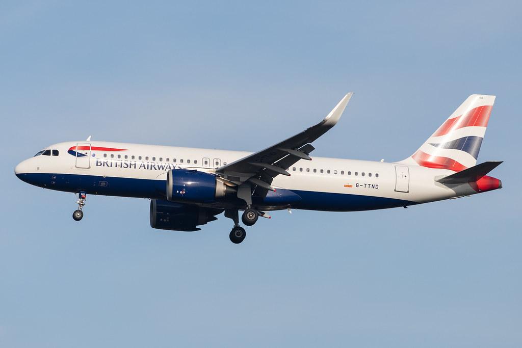 London Heathrow Airport: British Airways (BA / BAW) |  Airbus A320-251N A20N | G-TTND | MSN 8308