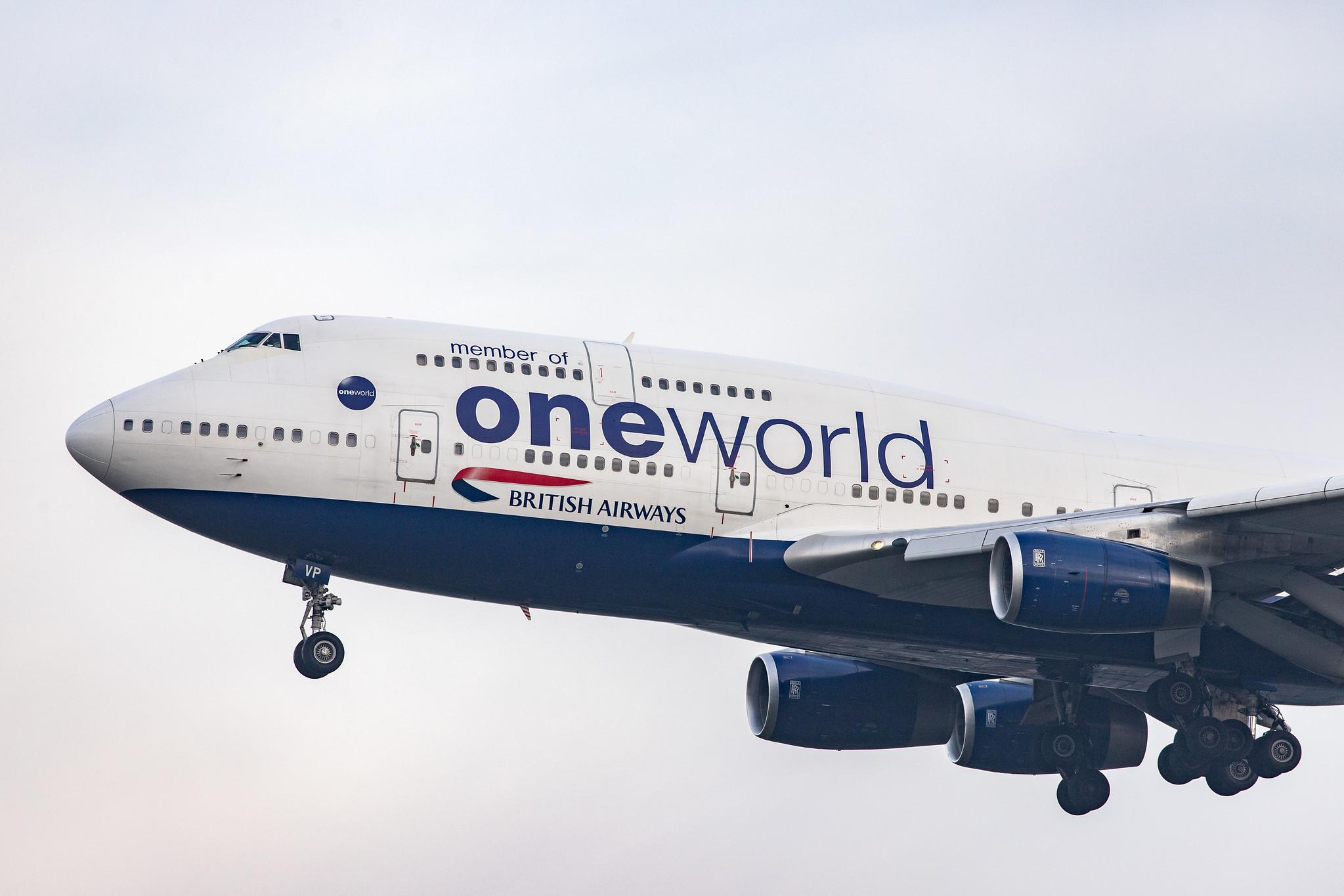 London Heathrow Airport: British Airways (BA / BAW) |  Livery: Oneworld livery |  Boeing 747-436 B744 | G-CIVP | MSN 28850